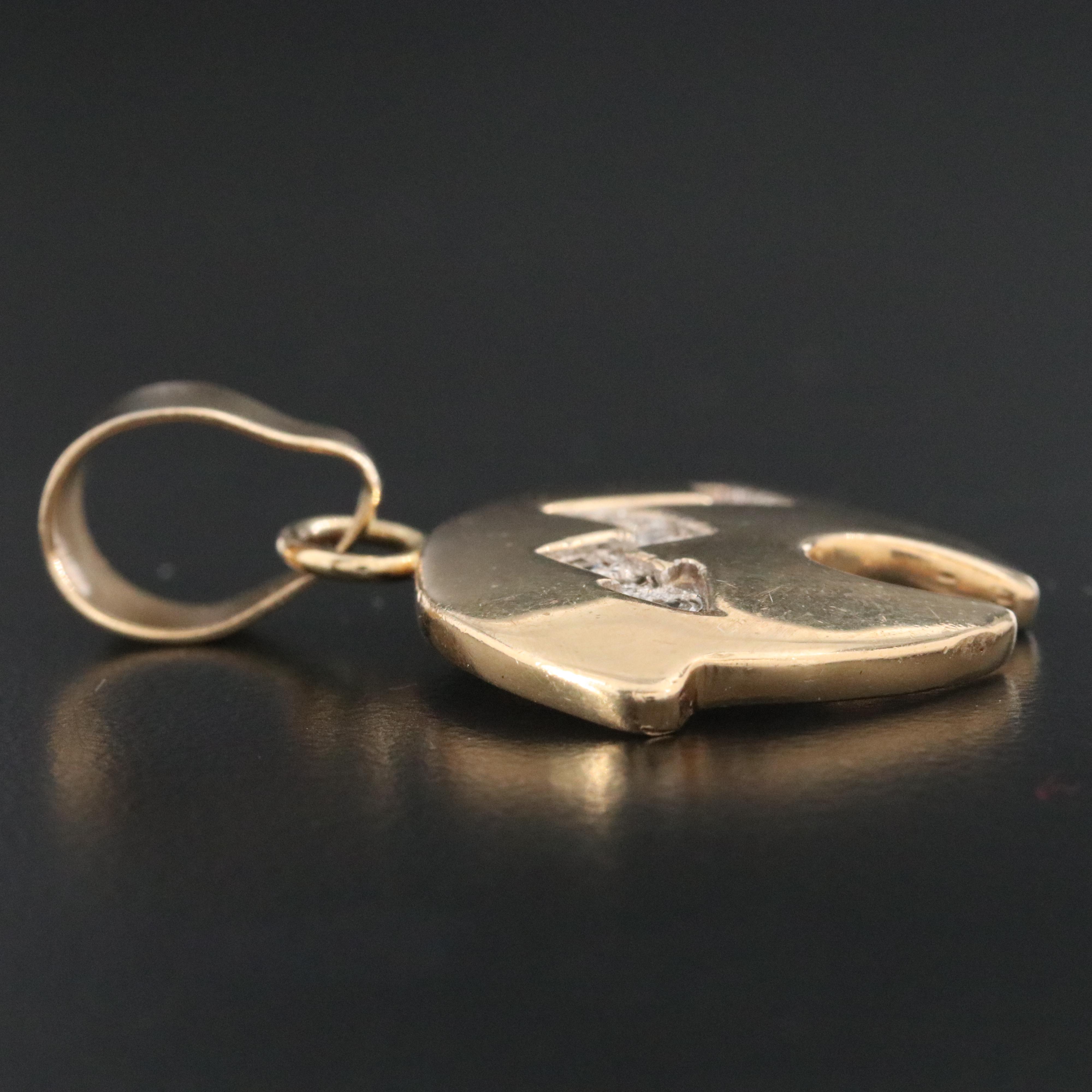 Dina Huntinghorse Wichita/Kiowa 14K 0.47 CTW Diamond Heartline Bear Pendant