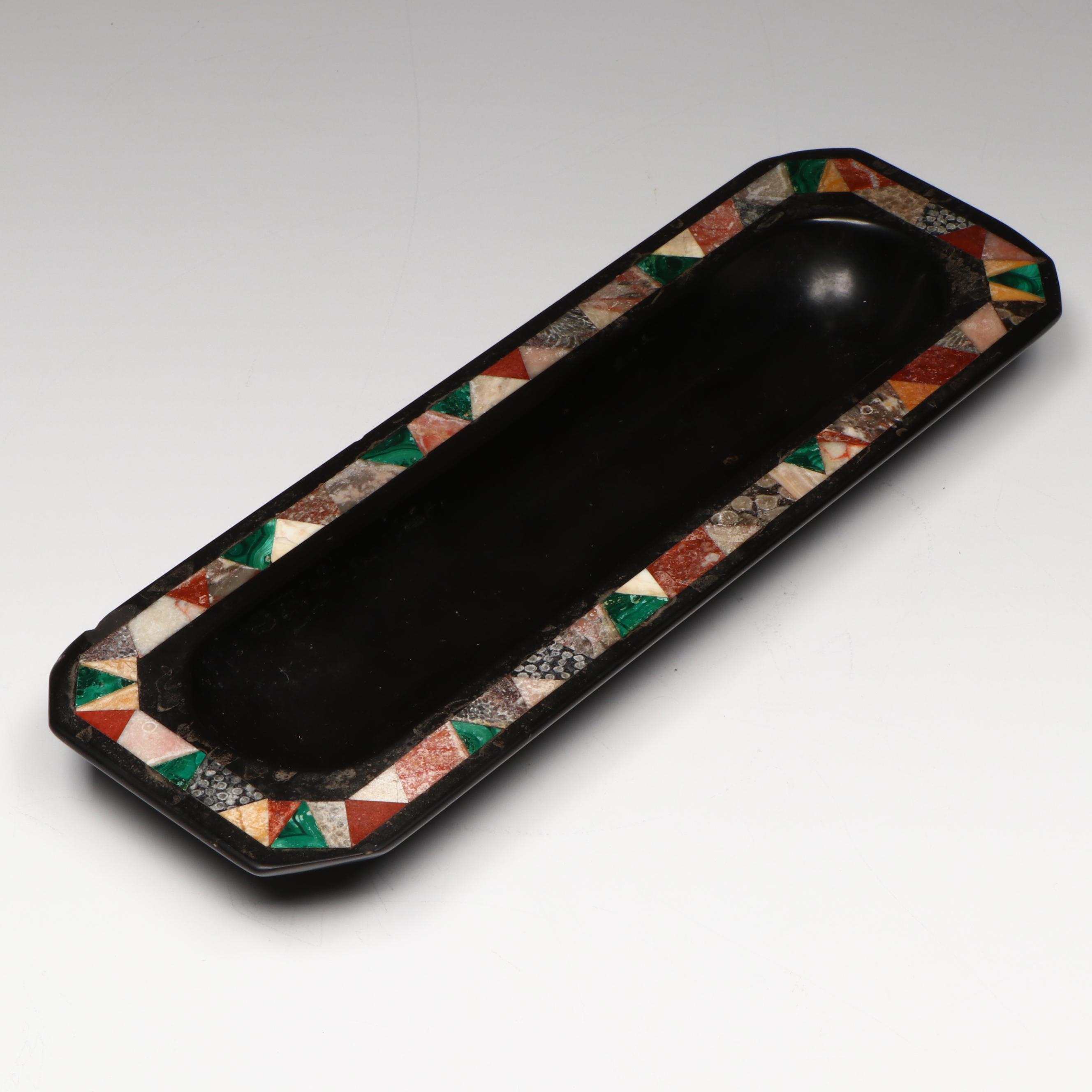 Antique Grand Tour Specimen Marble Pen Tray, 19th Century