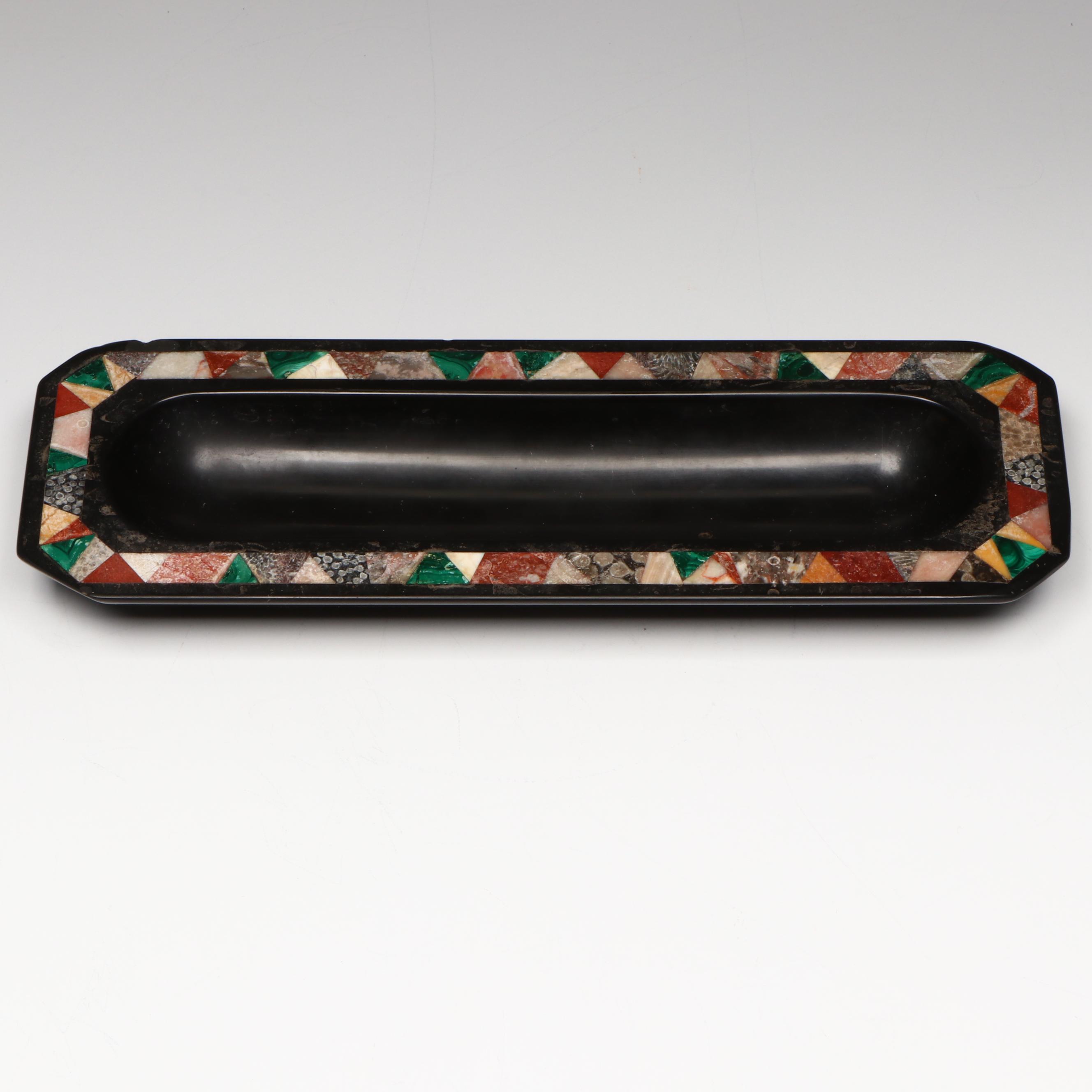 Antique Grand Tour Specimen Marble Pen Tray, 19th Century