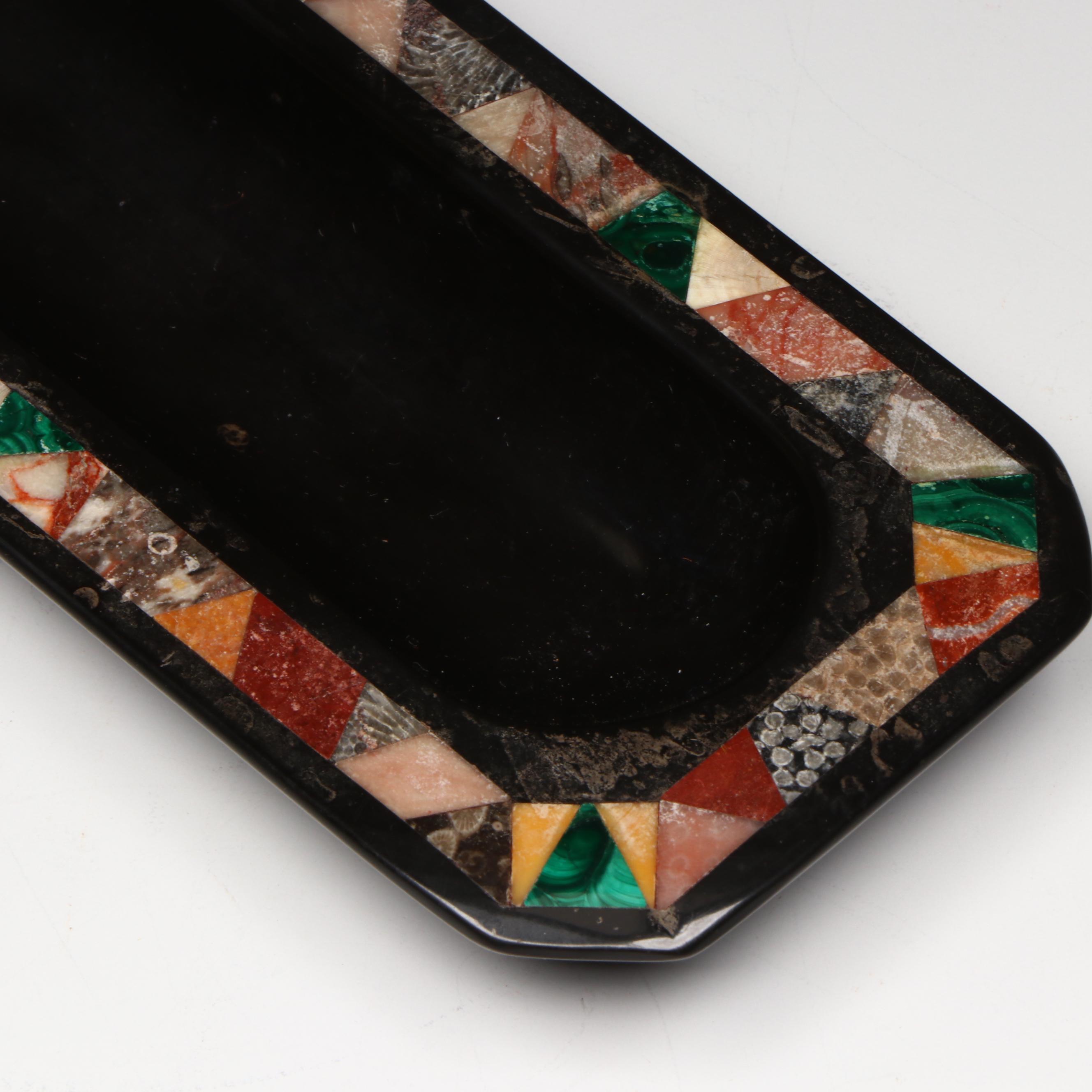 Antique Grand Tour Specimen Marble Pen Tray, 19th Century