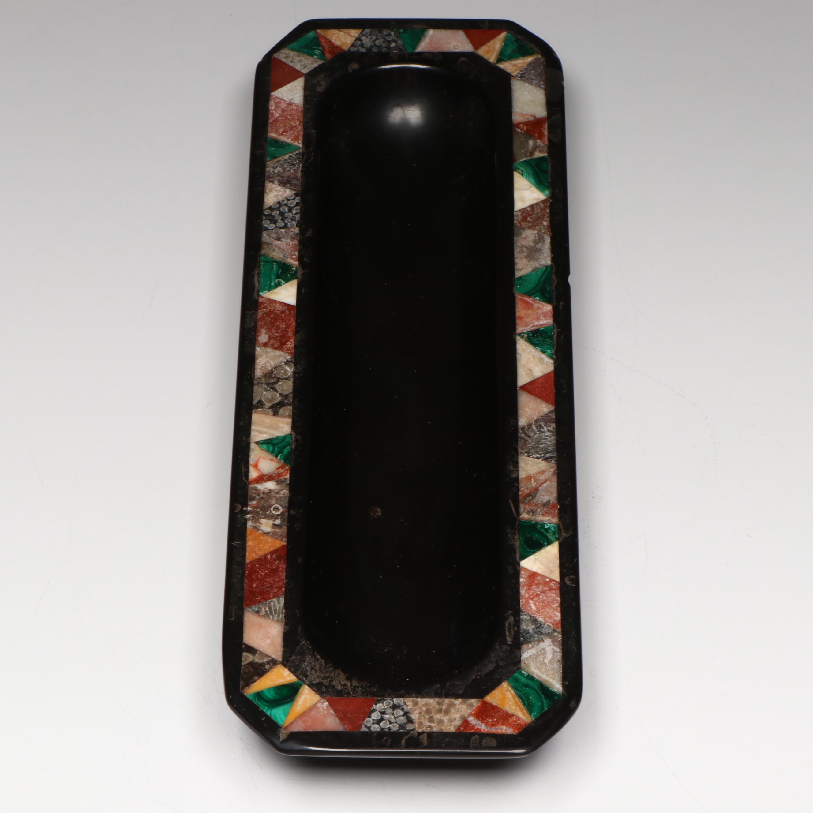 Antique Grand Tour Specimen Marble Pen Tray, 19th Century