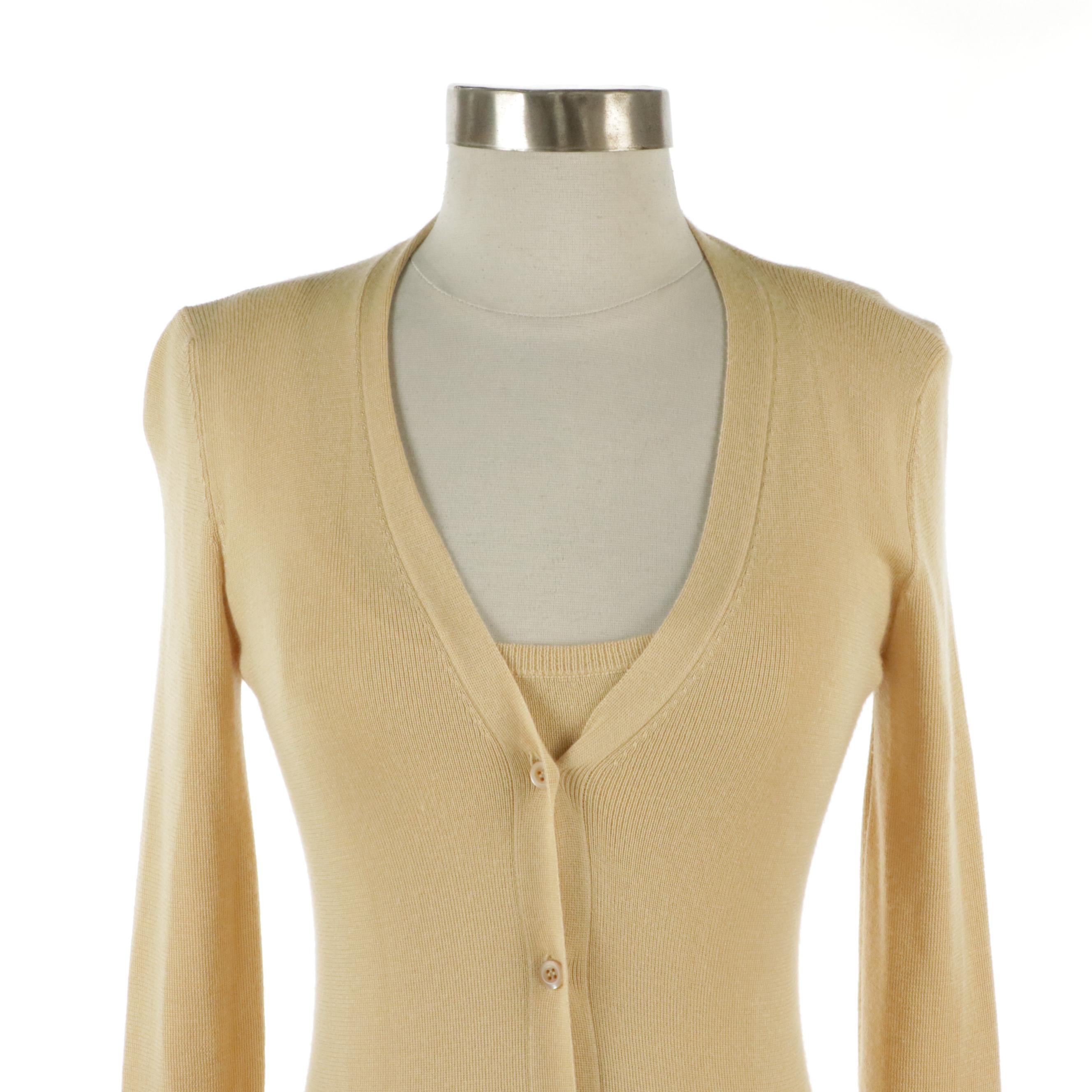 Prada Cardigan Sweater and Matching Sleeveless Tank Top