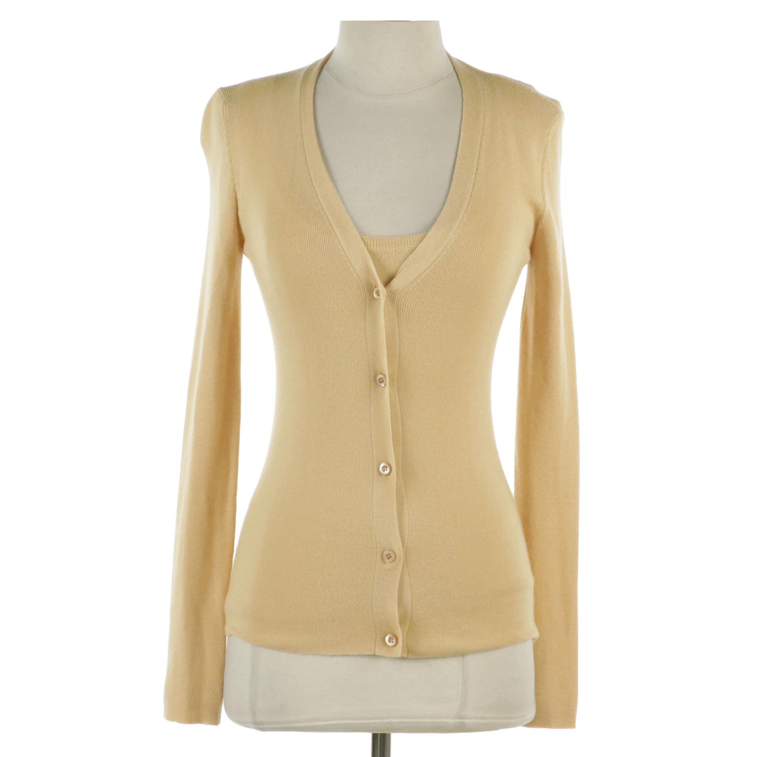 Prada Cardigan Sweater and Matching Sleeveless Tank Top