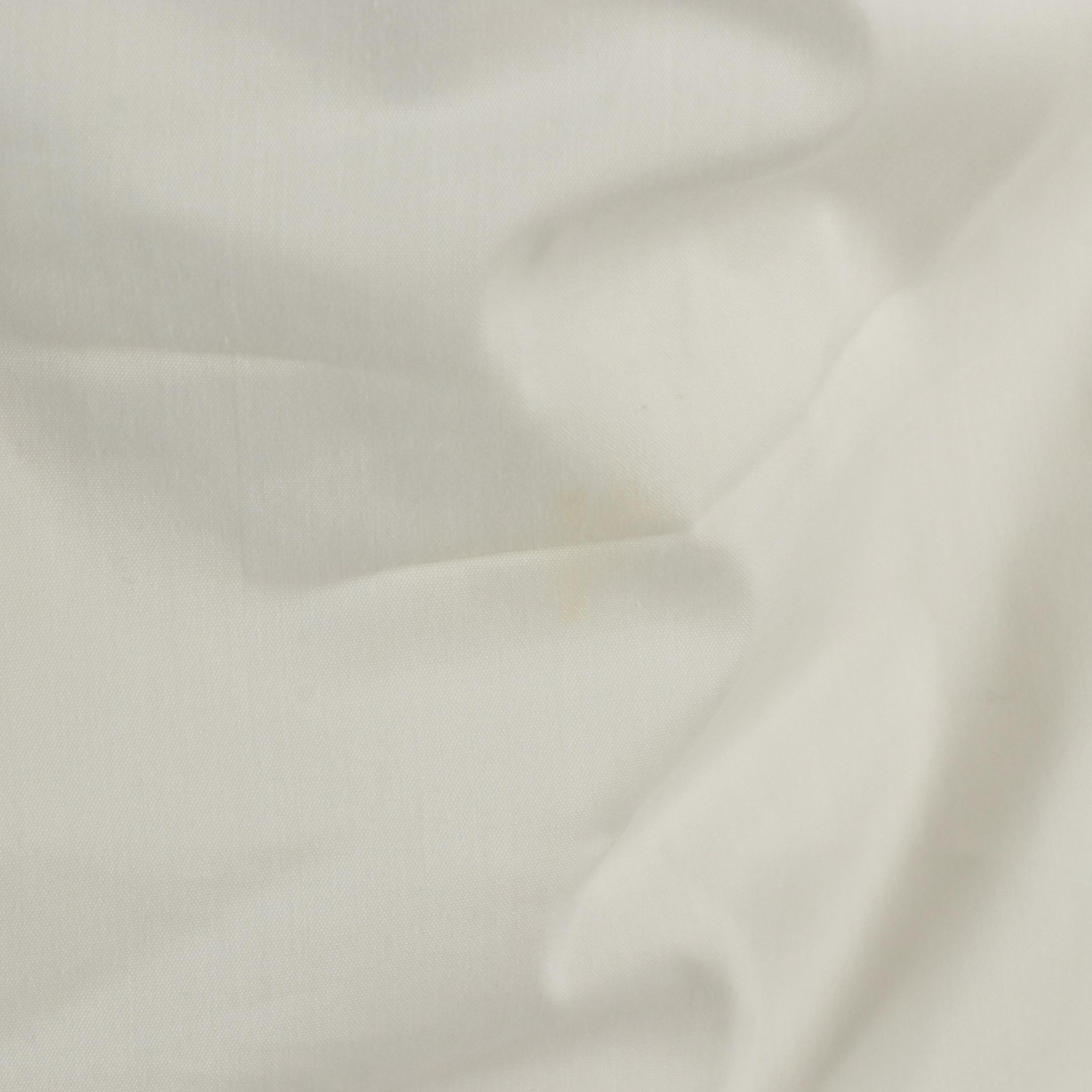 Prada Gather Pleated-Front Blouse in White Stretch Cotton Blend