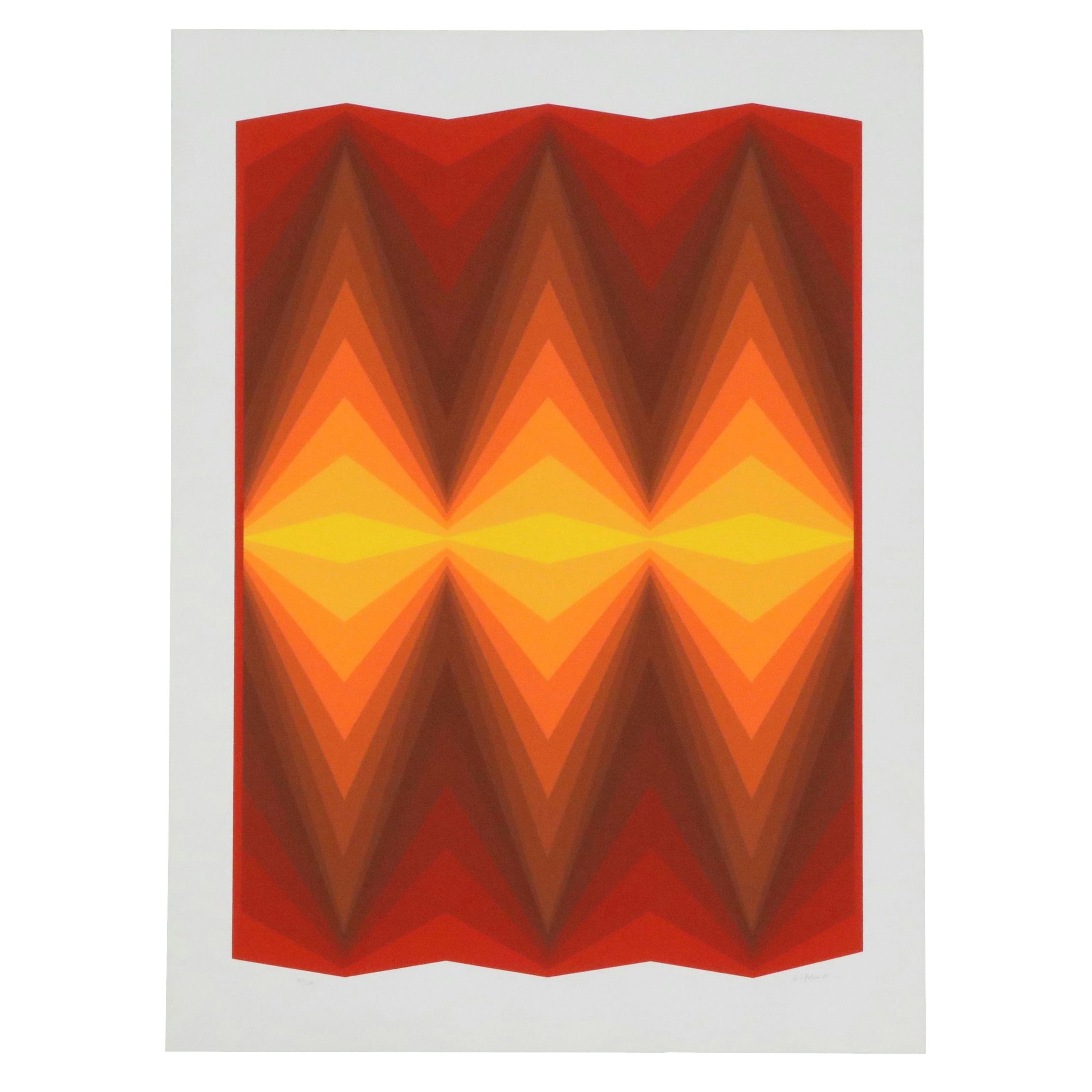 Jürgen Peters Op Art Serigraph, 1980