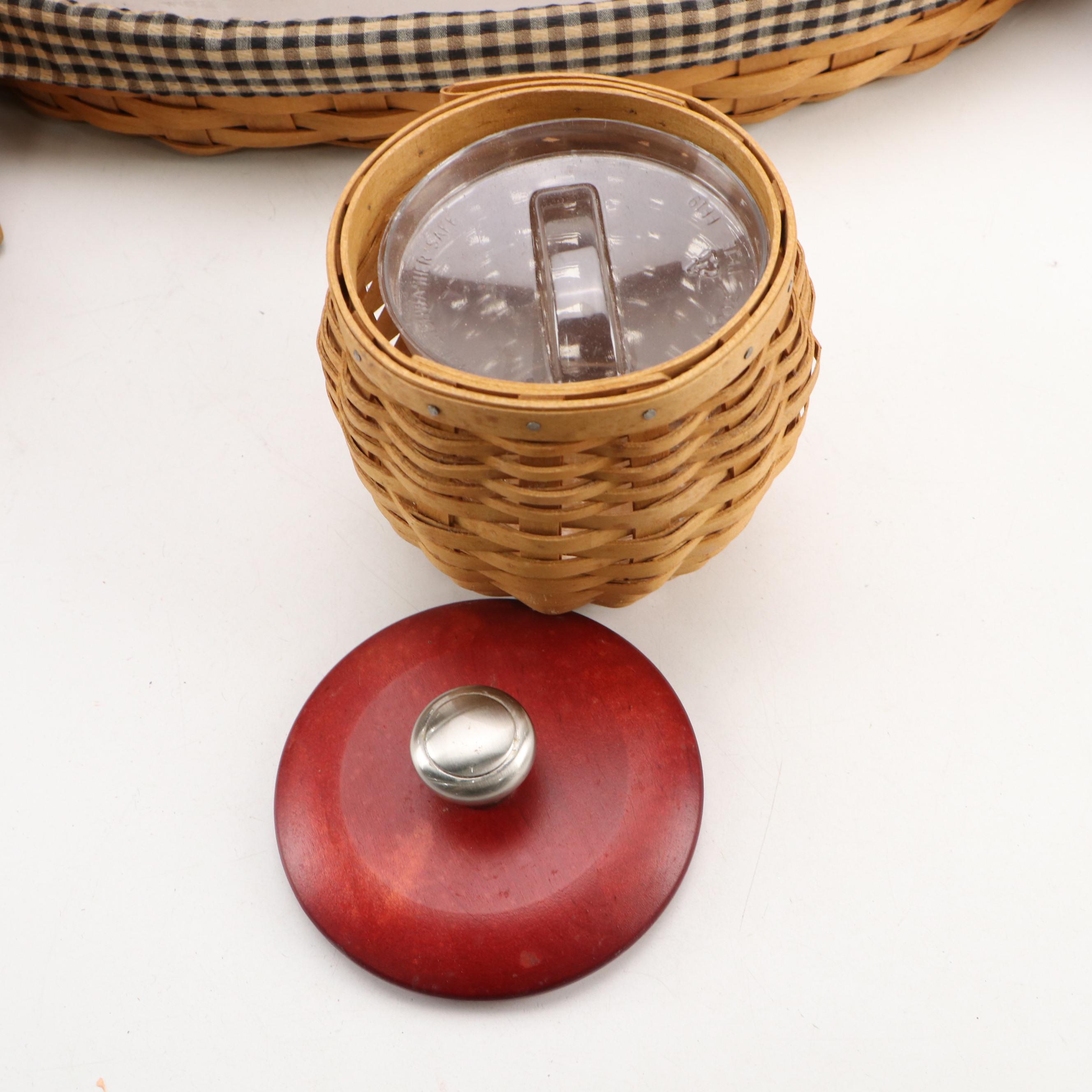 Longaberger Woven Baskets, Canisters and Casserole Dish