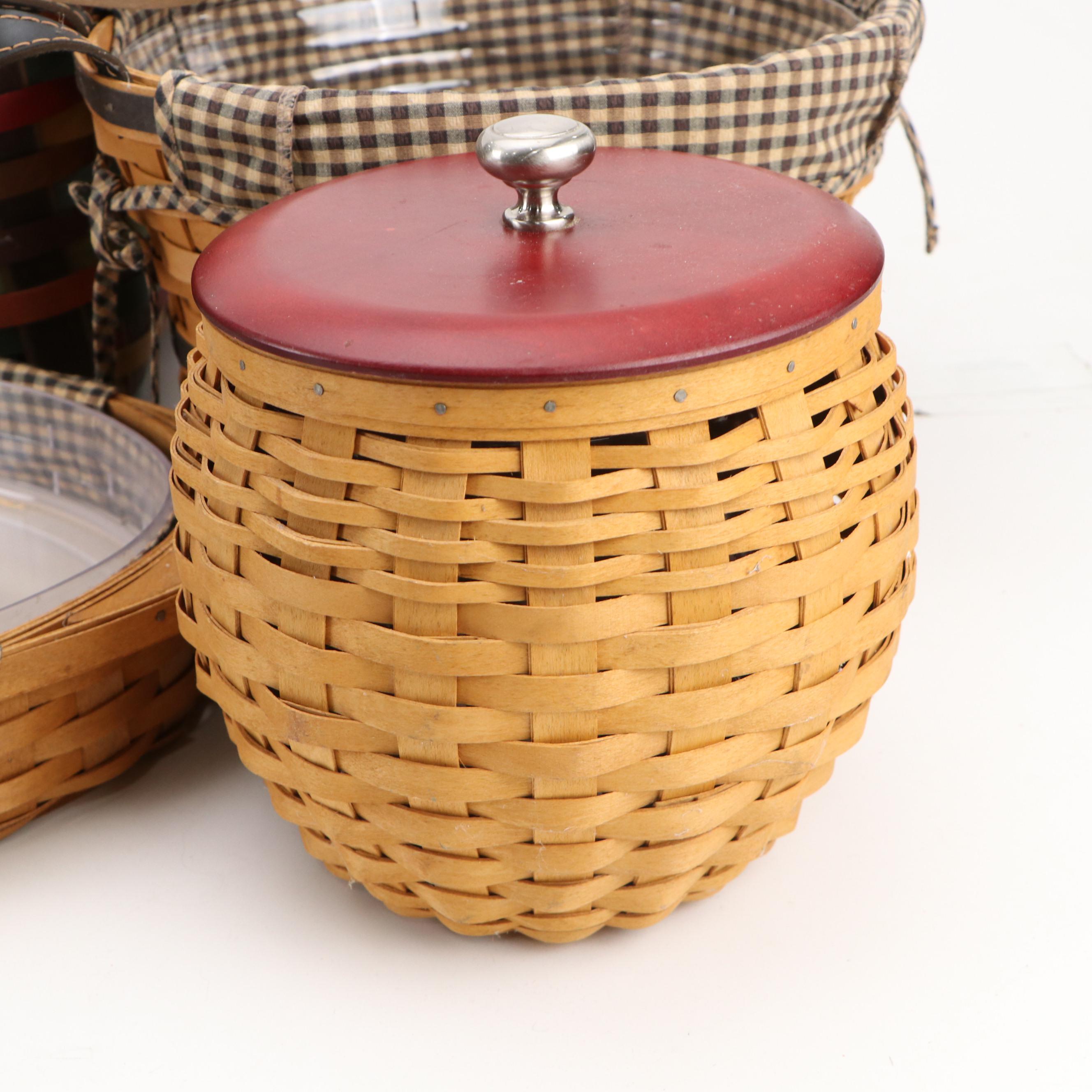 Longaberger Woven Baskets, Canisters and Casserole Dish
