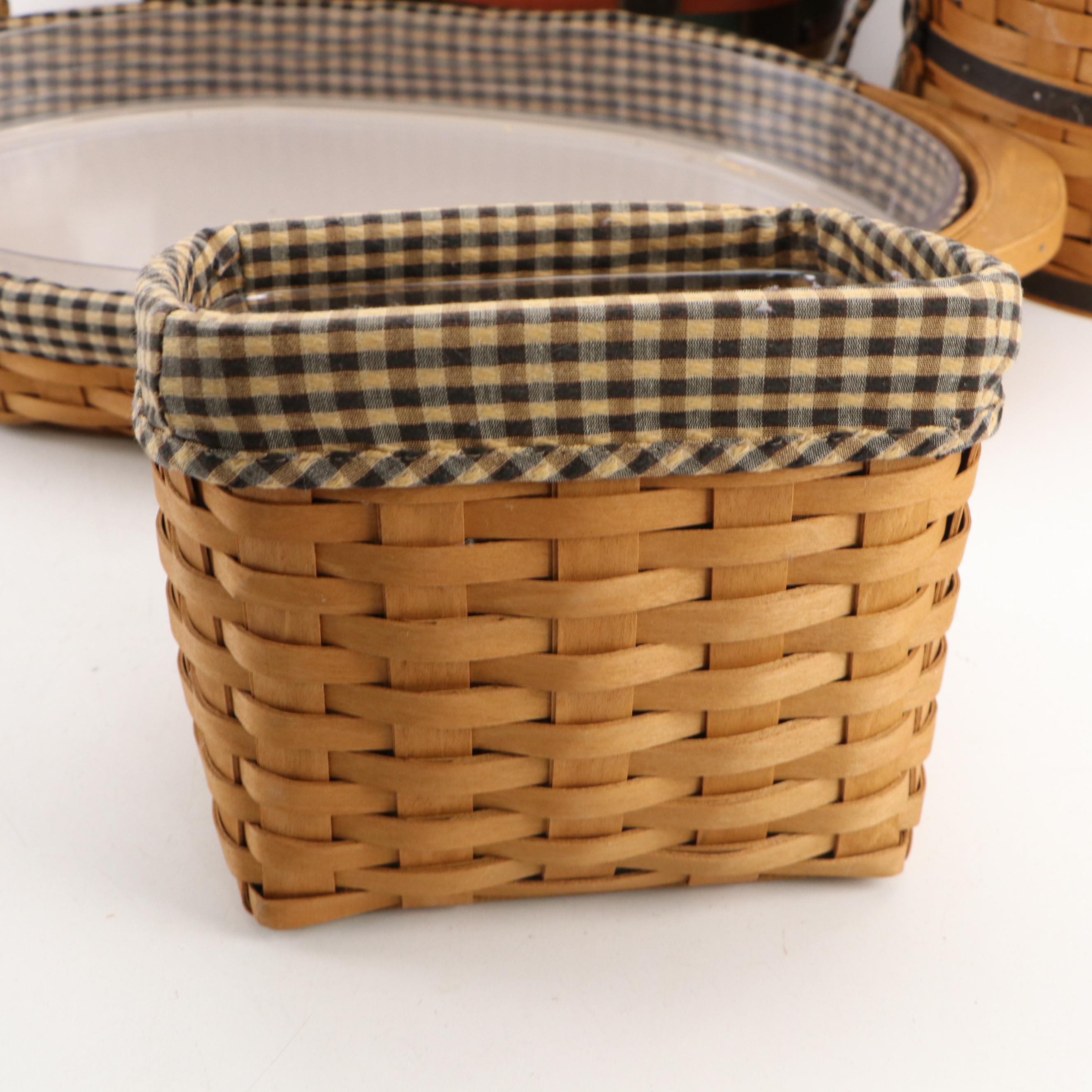 Longaberger Woven Baskets, Canisters and Casserole Dish