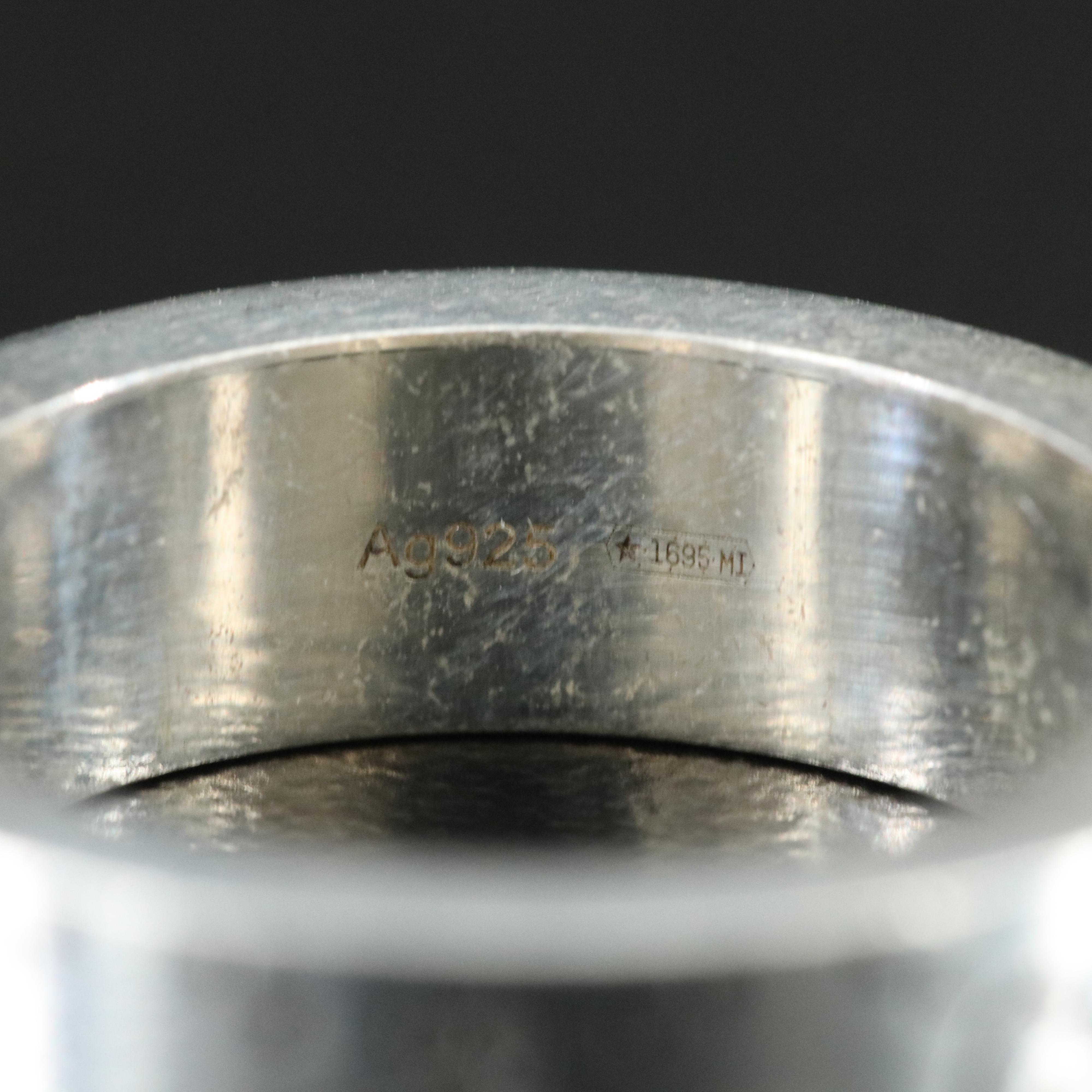 Gucci Sterling Engraved Bee and GG Logo Ring