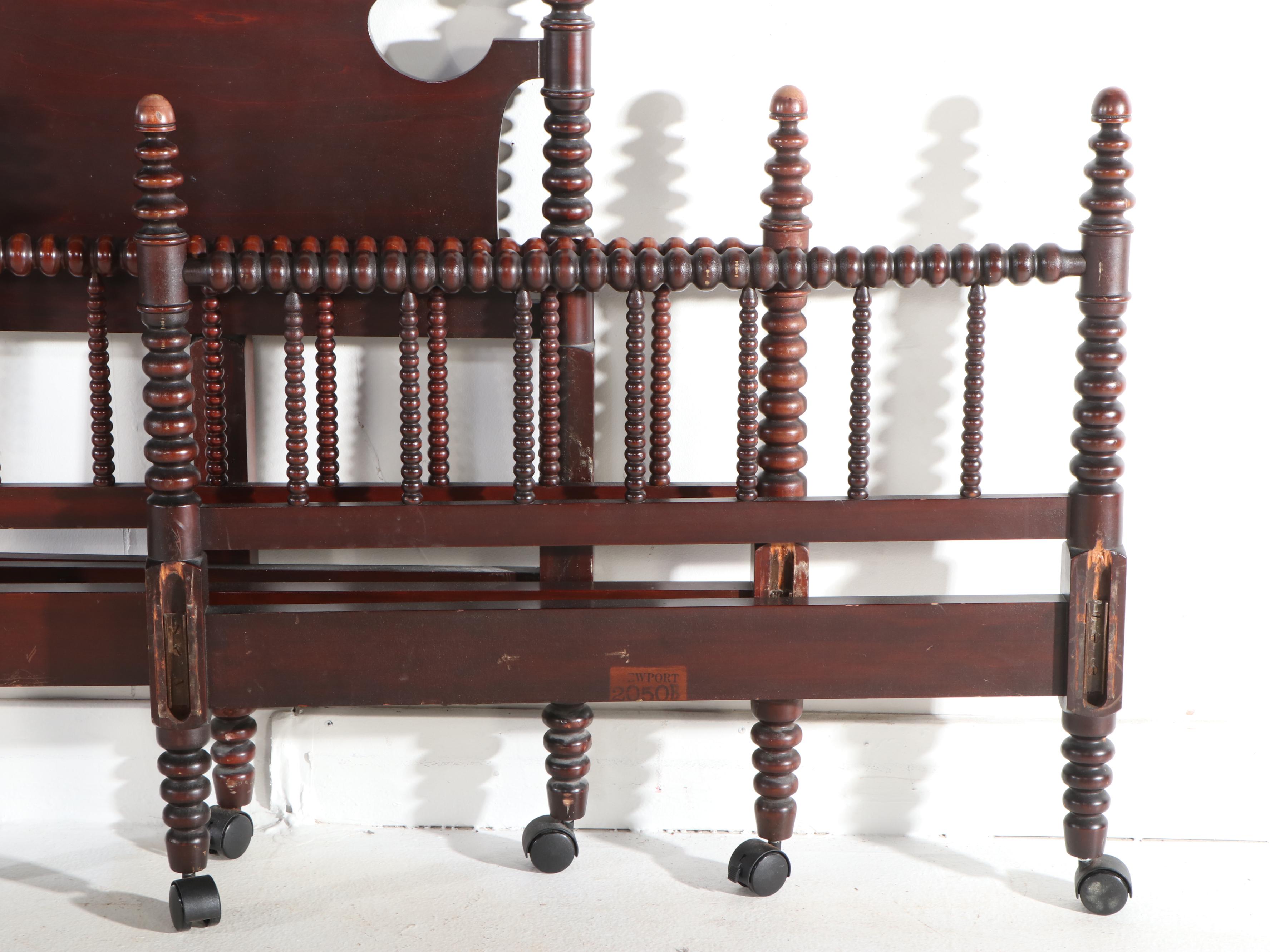 Pair of Jenny Lind Mahogany Finish Spool-Turned Twin Beds