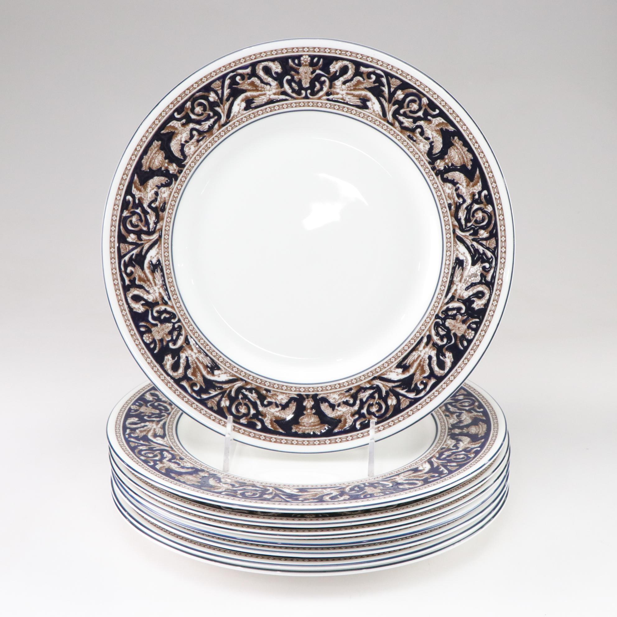 Wedgwood "Florentine" Dark Blue Bone China 3-Piece Place Setting for 8 Diners