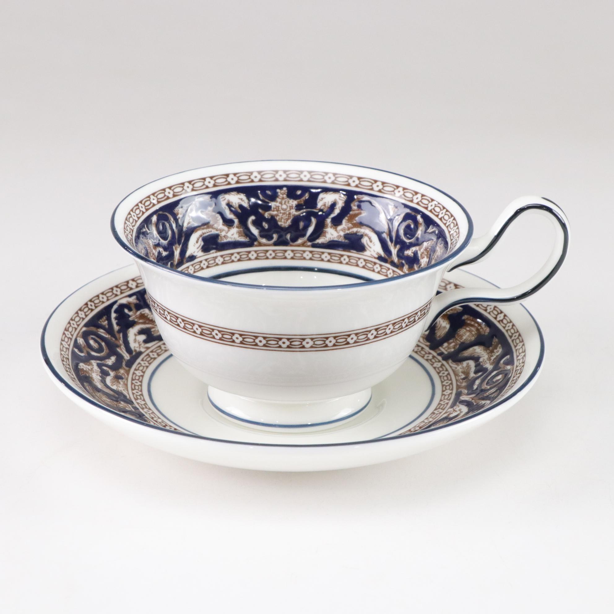 Wedgwood "Florentine" Dark Blue Bone China 3-Piece Place Setting for 8 Diners