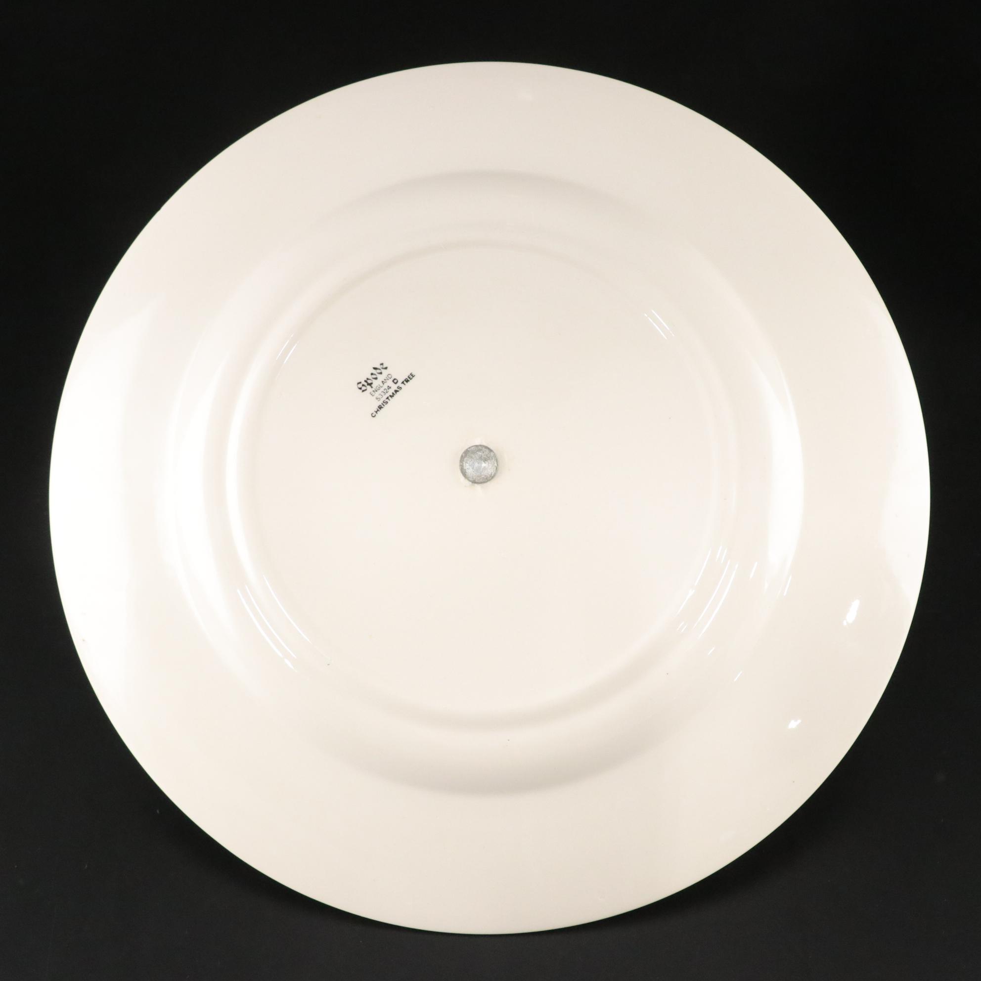 Lenox "Holiday" Candlesticks & Spode "Christmas Tree" Tidbit Tray