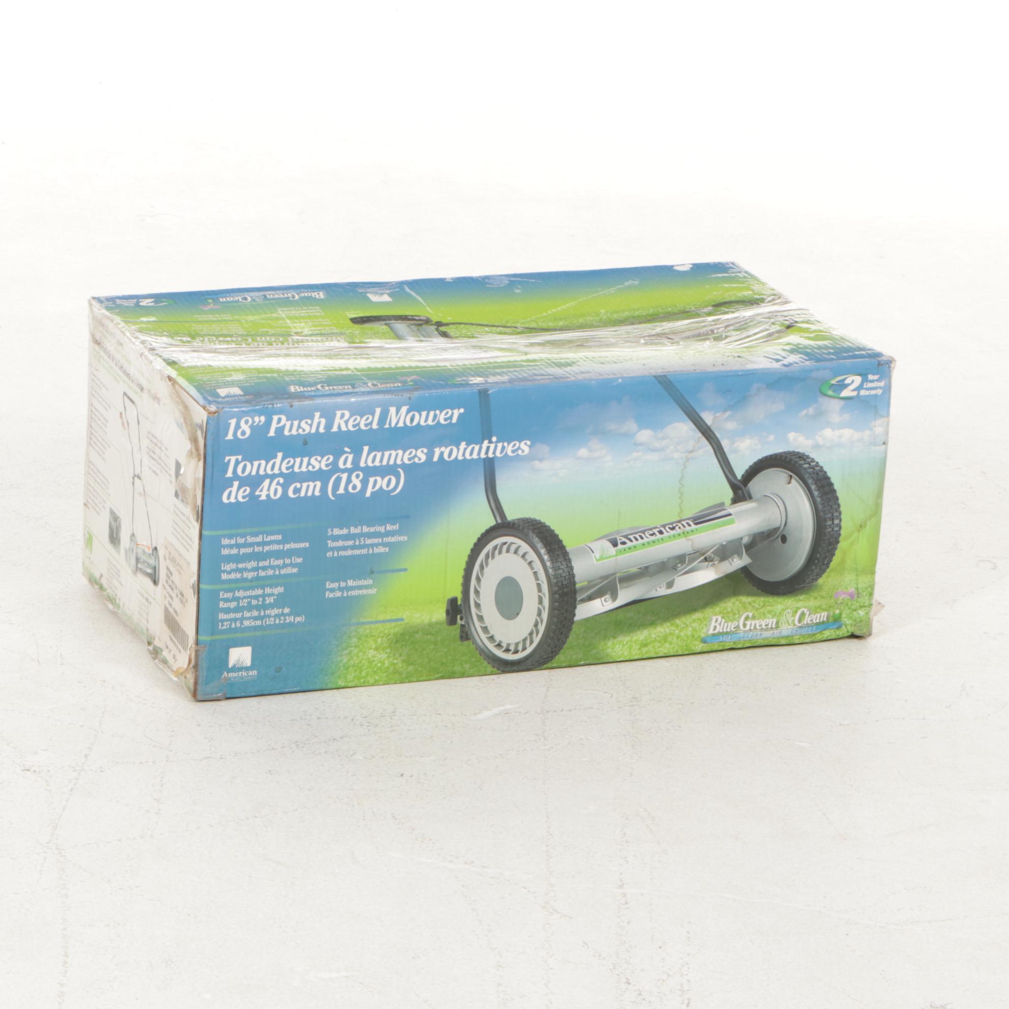 American 18" Push Reel Manual Lawn Mower, Model 1818-18