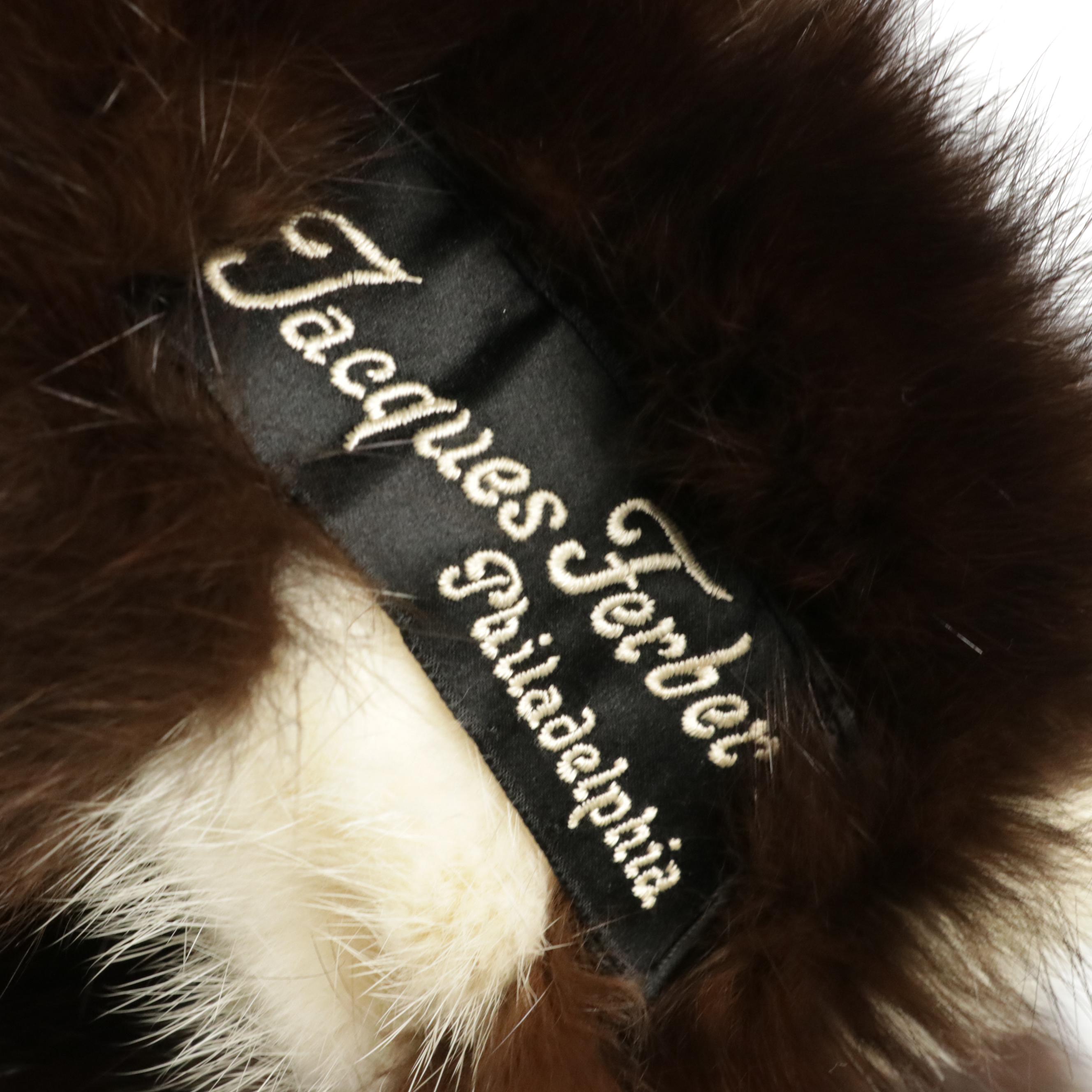 Stripe Pattern Fox Fur Loop Scarf from Jacques Ferber Furs