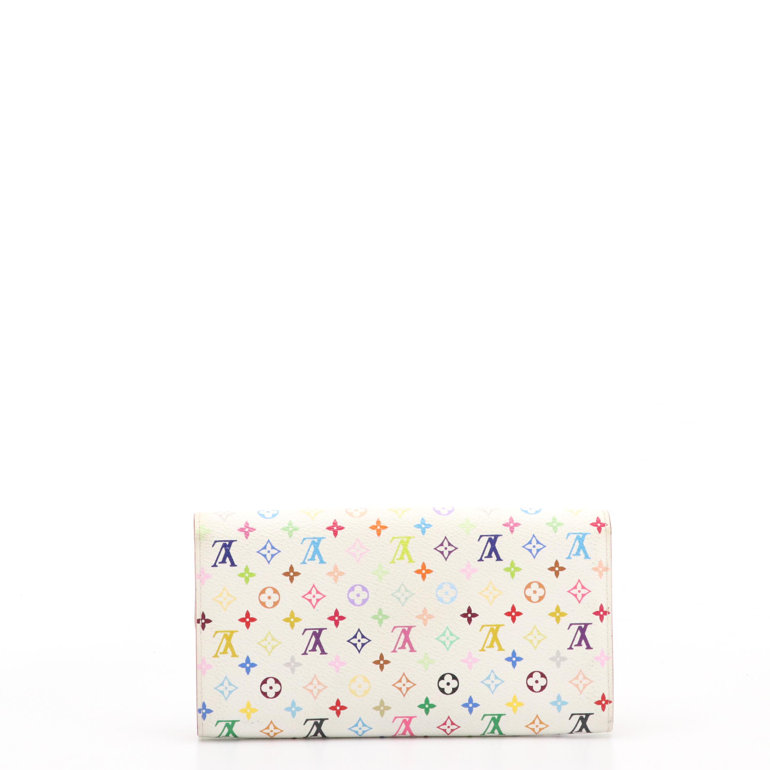 Louis Vuitton Sarah Wallet in White Monogram Multicolore Canvas