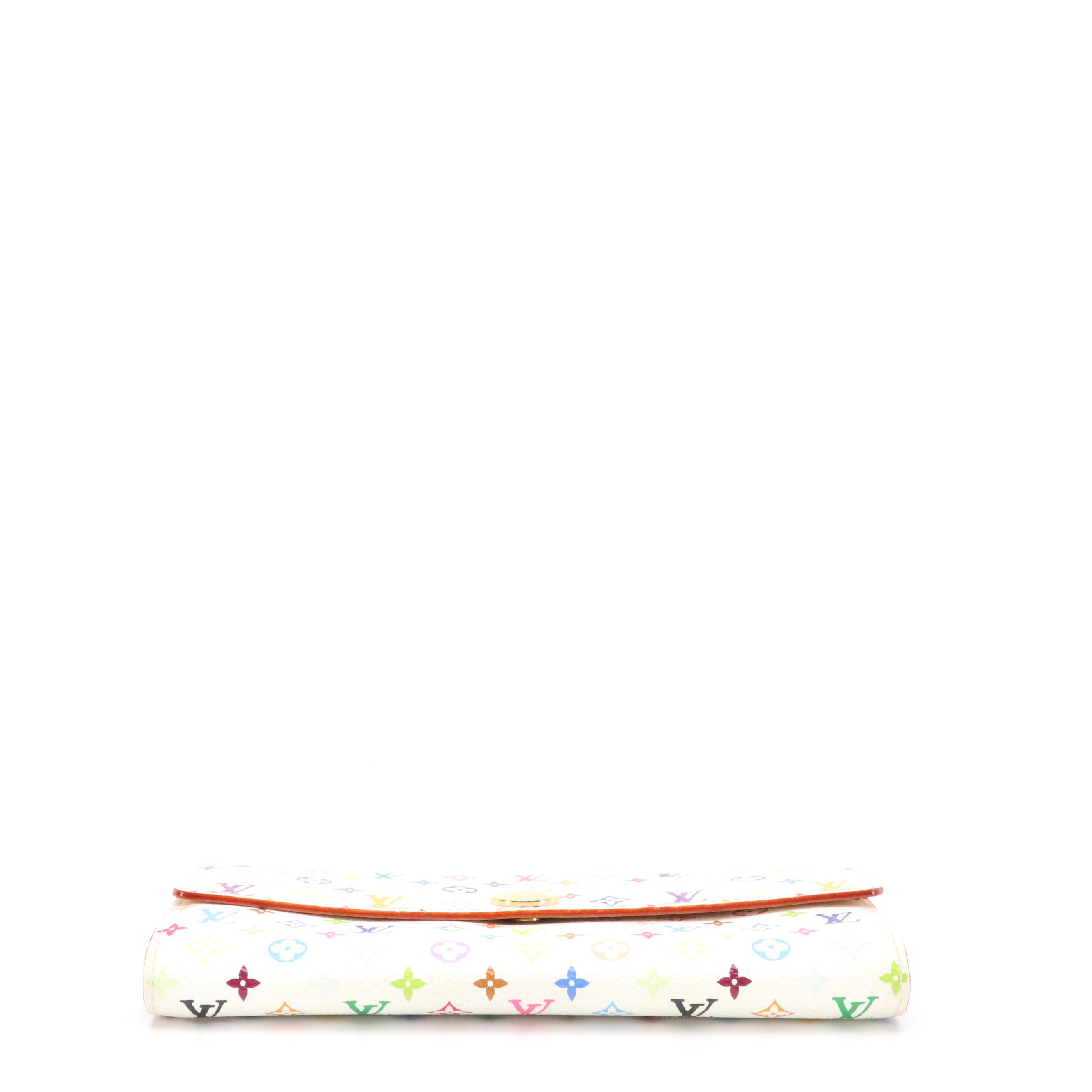 Louis Vuitton Sarah Wallet in White Monogram Multicolore Canvas