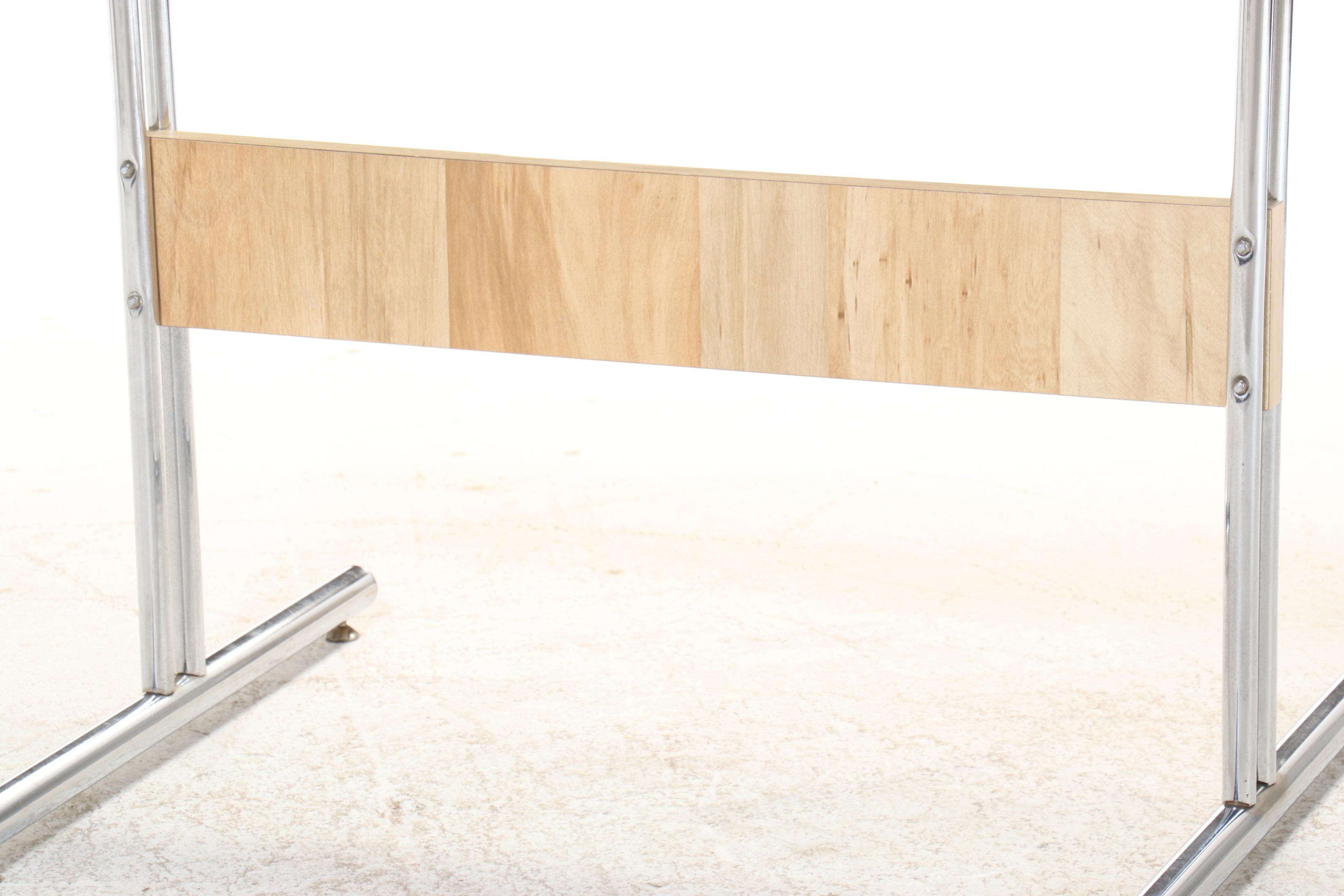 Glass Top Chrome Dining Table w/ Six Cantilever Chairs, Manner of Marcel Breuer