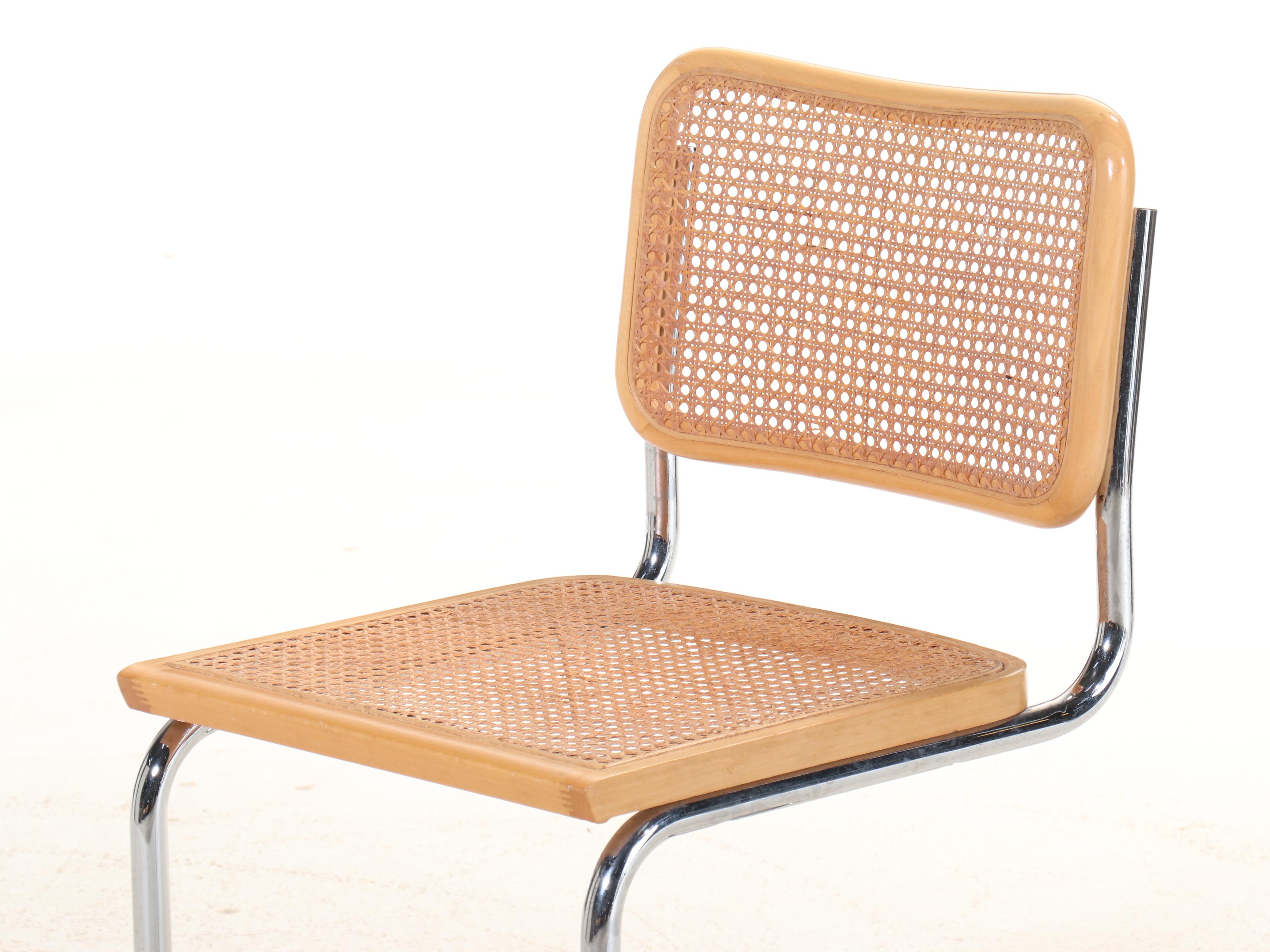 Glass Top Chrome Dining Table w/ Six Cantilever Chairs, Manner of Marcel Breuer