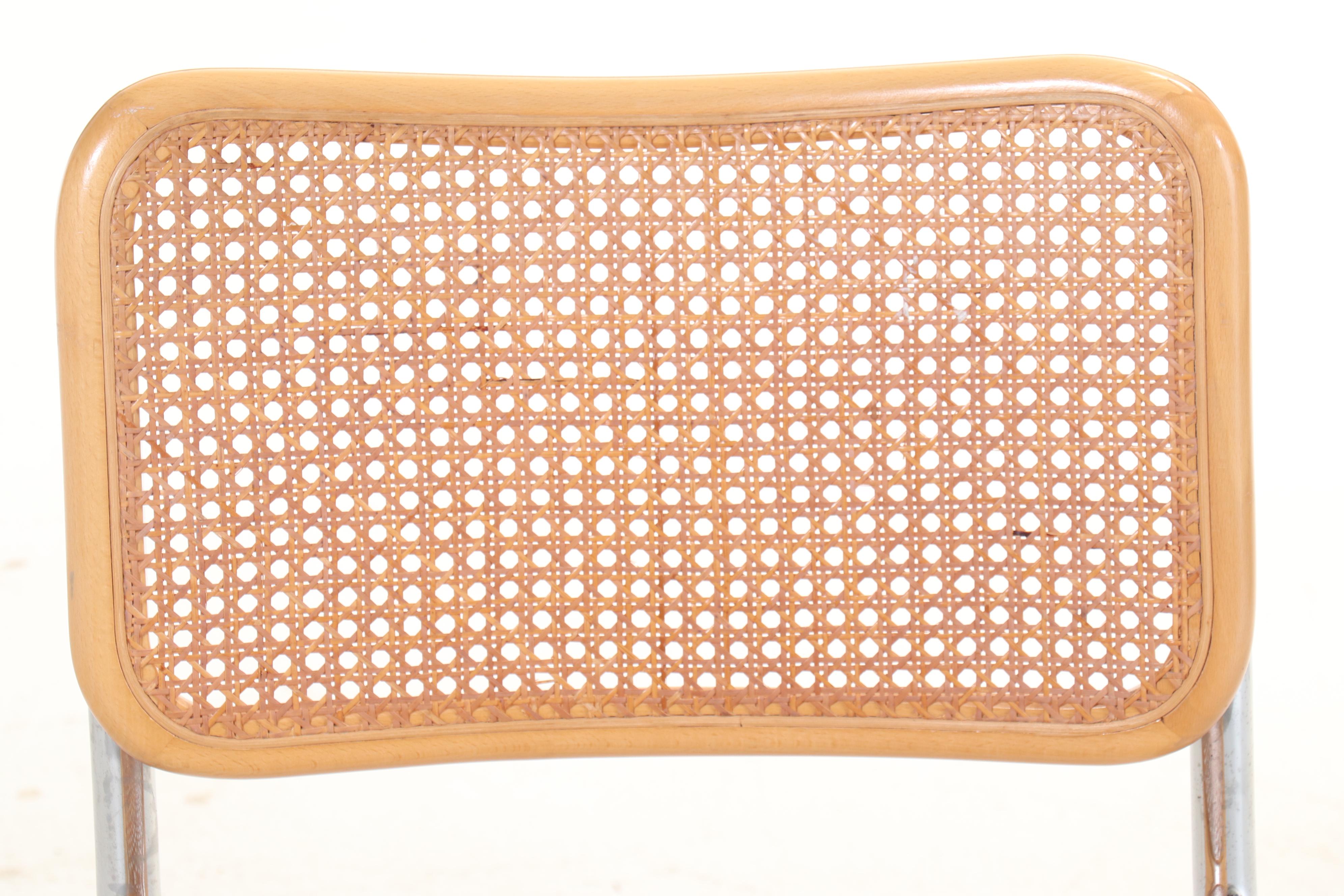 Glass Top Chrome Dining Table w/ Six Cantilever Chairs, Manner of Marcel Breuer