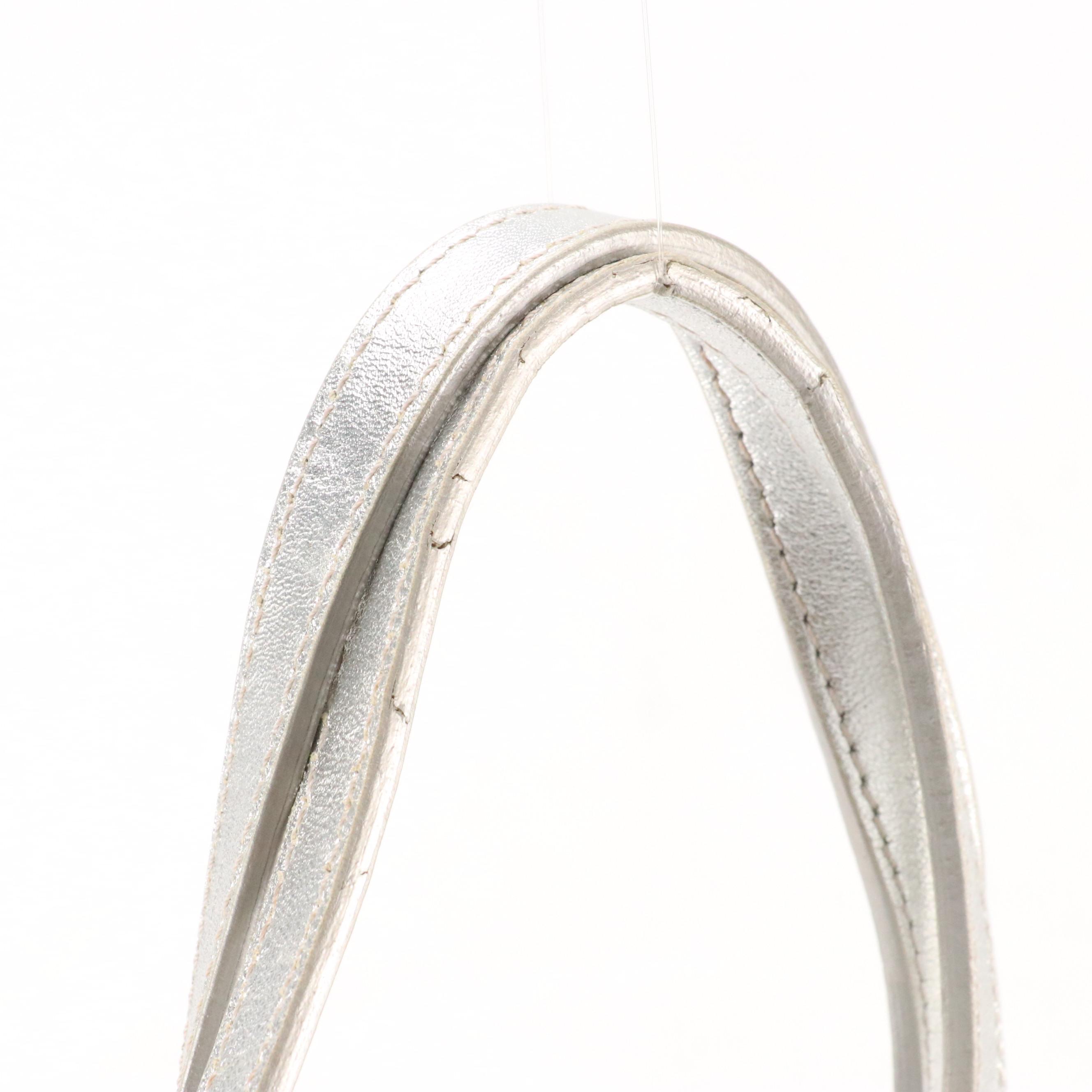 Tiffany & Co. Large Reversible Tote in Metallic Silver and Teal Leather