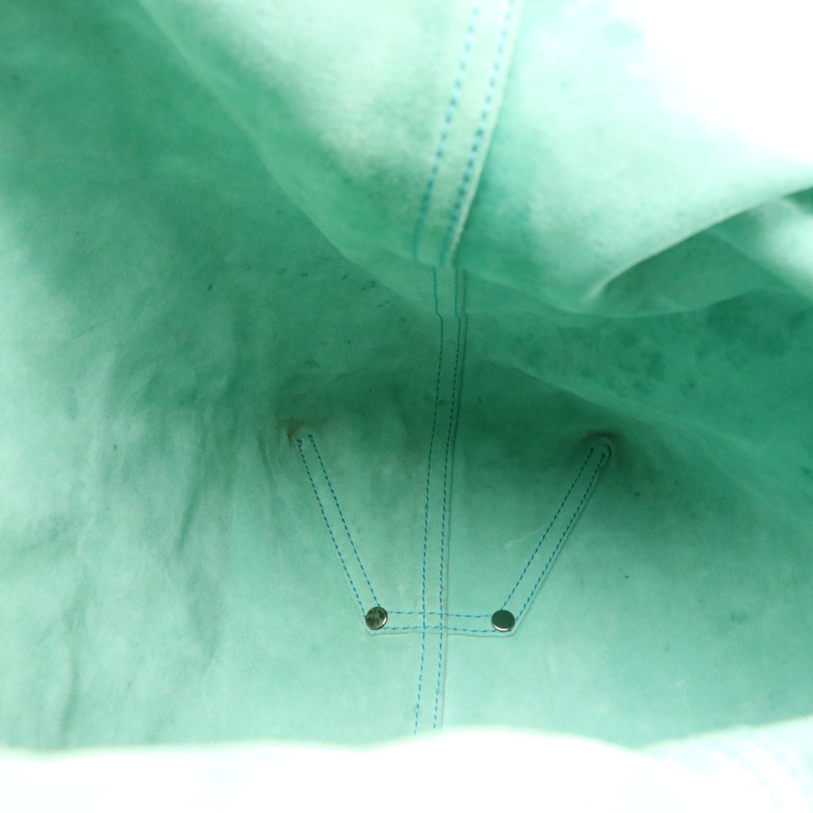 Tiffany & Co. Large Reversible Tote in Metallic Silver and Teal Leather