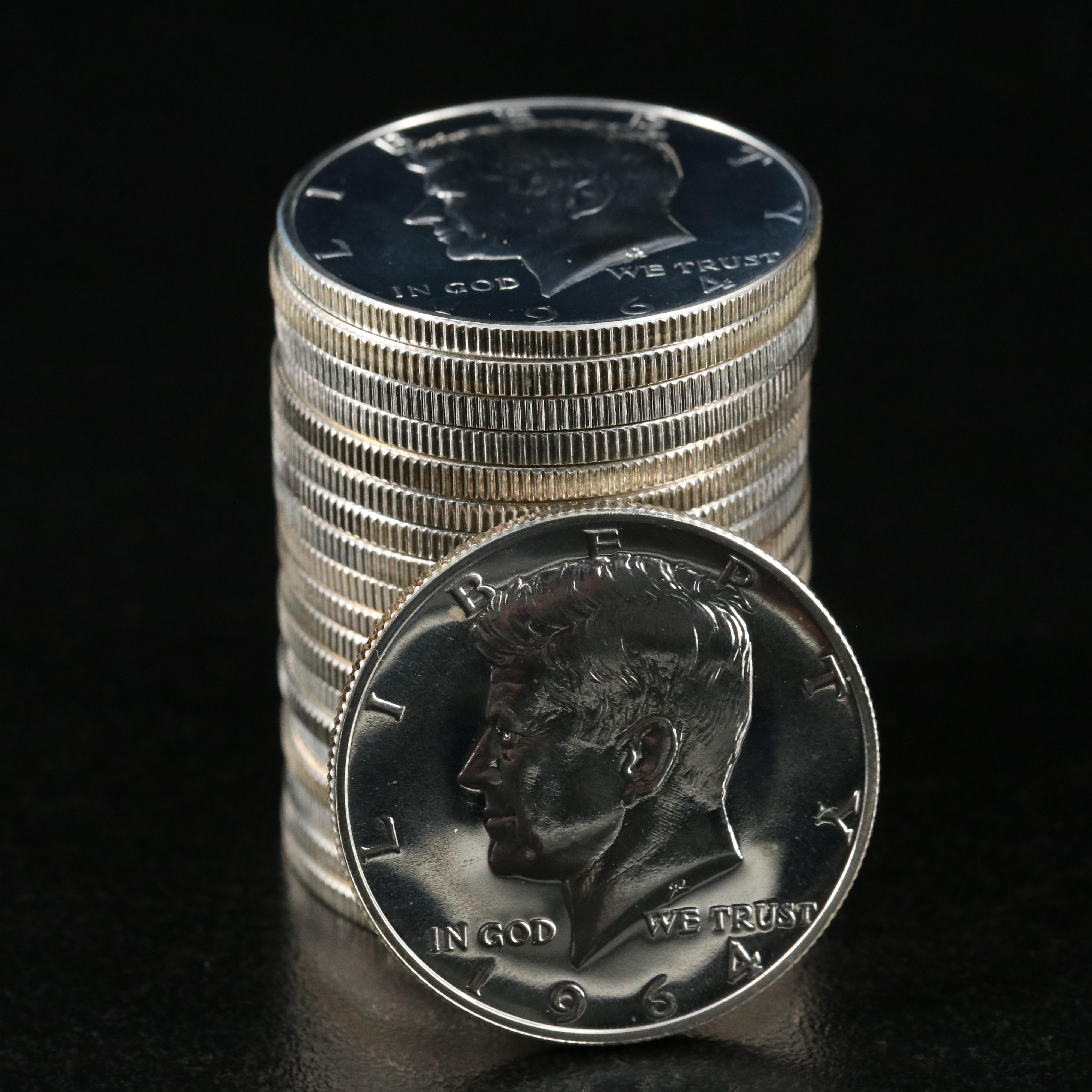 Twenty 1964 Proof Kennedy Silver Half Dollars