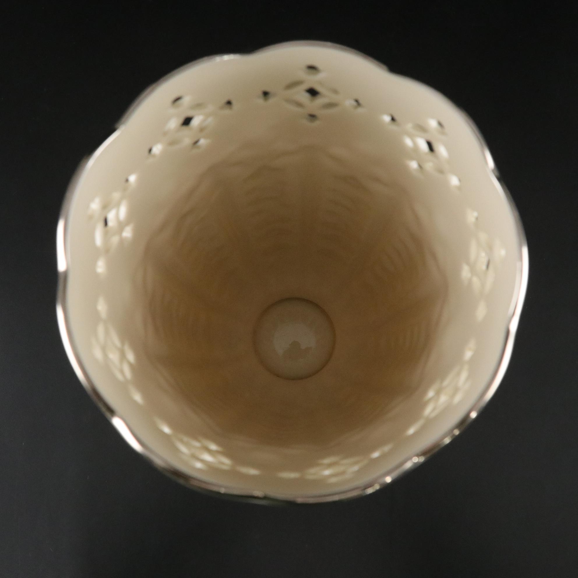 Lenox "Fleur De Lis" Pierced Vase & "Canterbury" Bowl