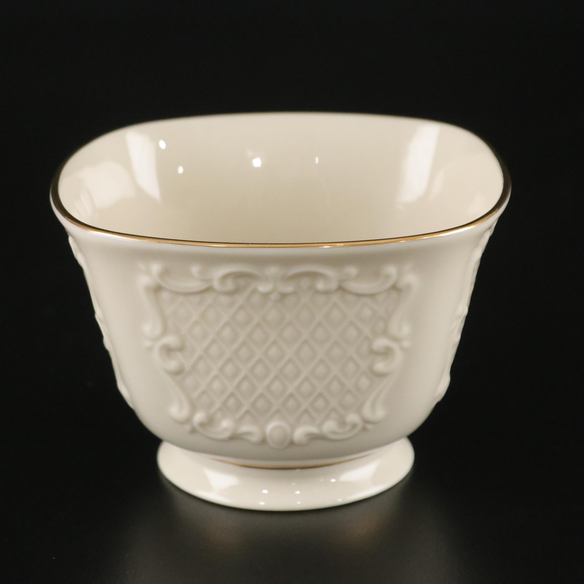 Lenox "Fleur De Lis" Pierced Vase & "Canterbury" Bowl
