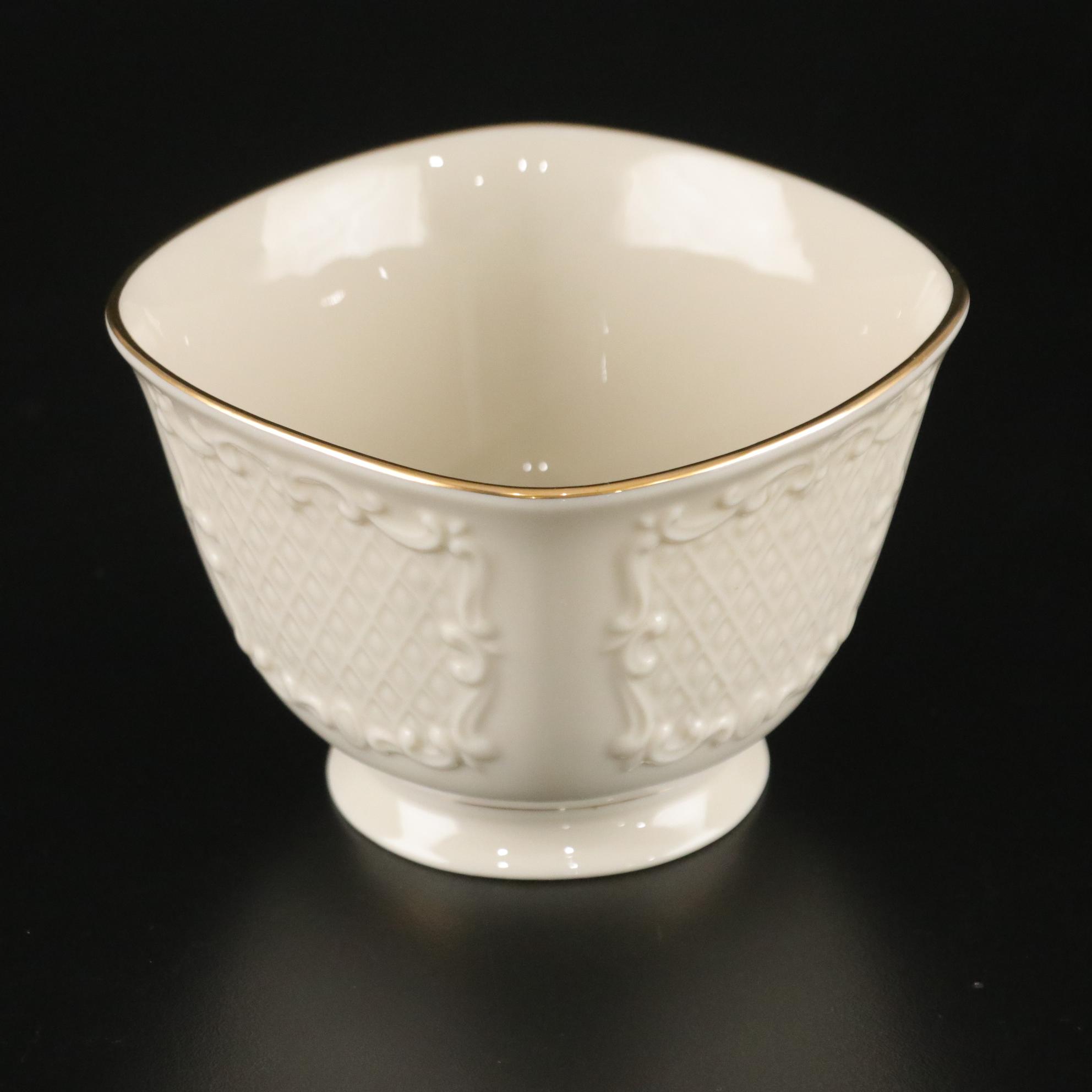 Lenox "Fleur De Lis" Pierced Vase & "Canterbury" Bowl