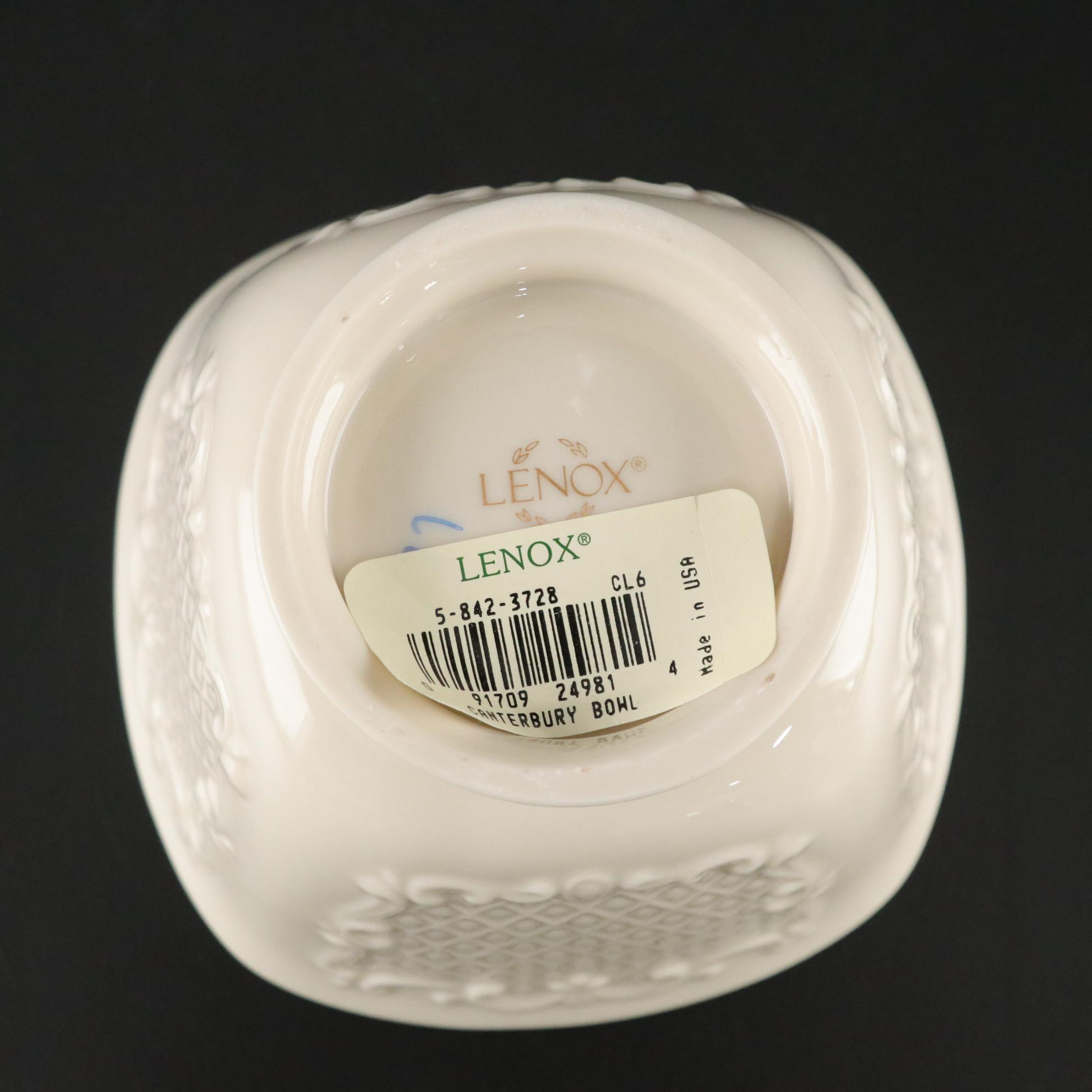 Lenox "Fleur De Lis" Pierced Vase & "Canterbury" Bowl