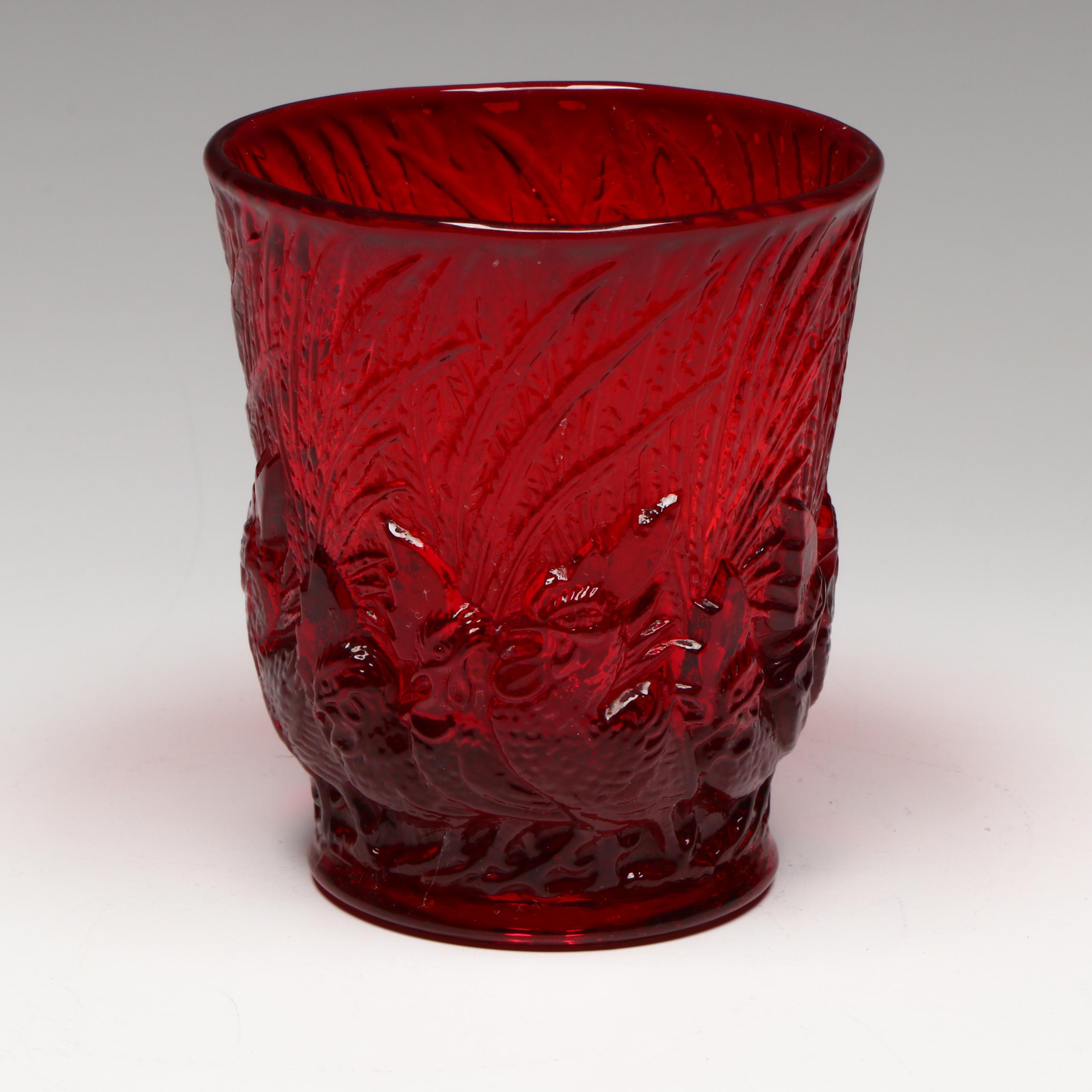 Duncan & Miller "Chanticleer Ruby" Glass Footed Tumblers