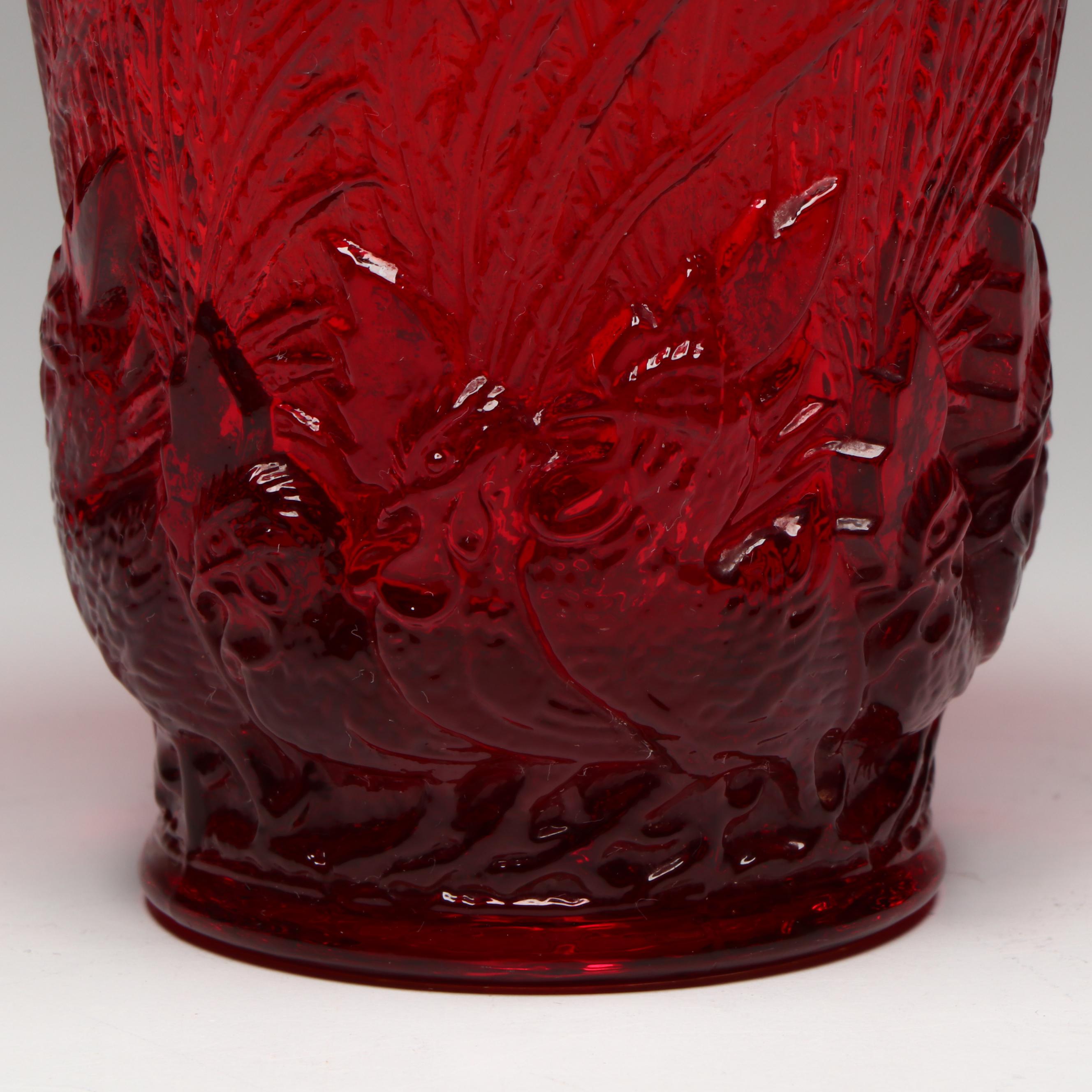 Duncan & Miller "Chanticleer Ruby" Glass Footed Tumblers
