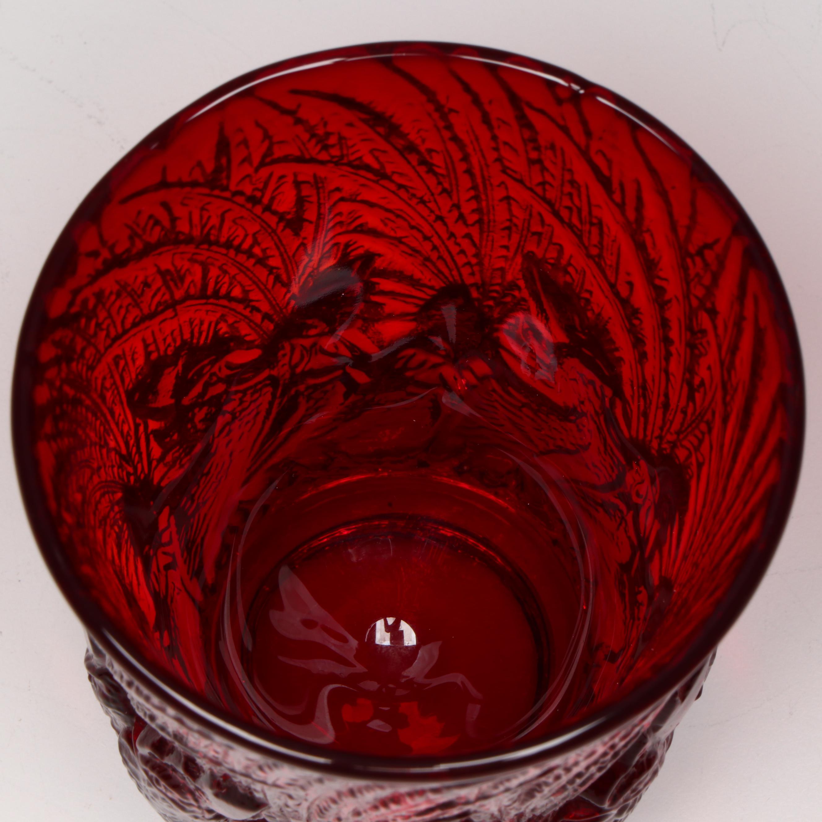 Duncan & Miller "Chanticleer Ruby" Glass Footed Tumblers