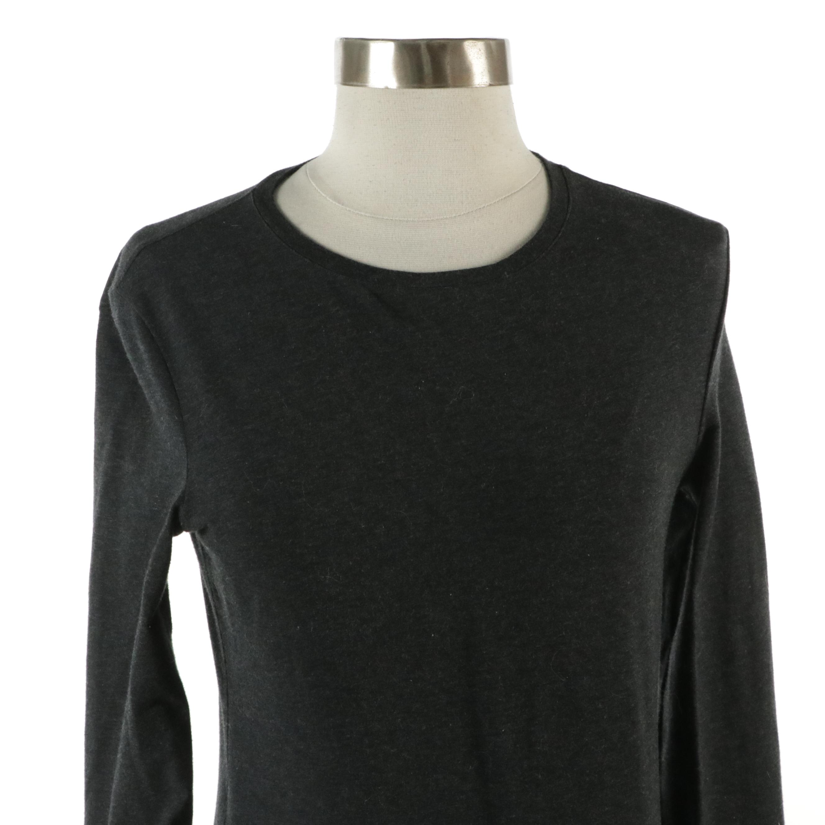 Prada Sport Cotton Blend Long Sleeve Tops with Zip Pocket Details