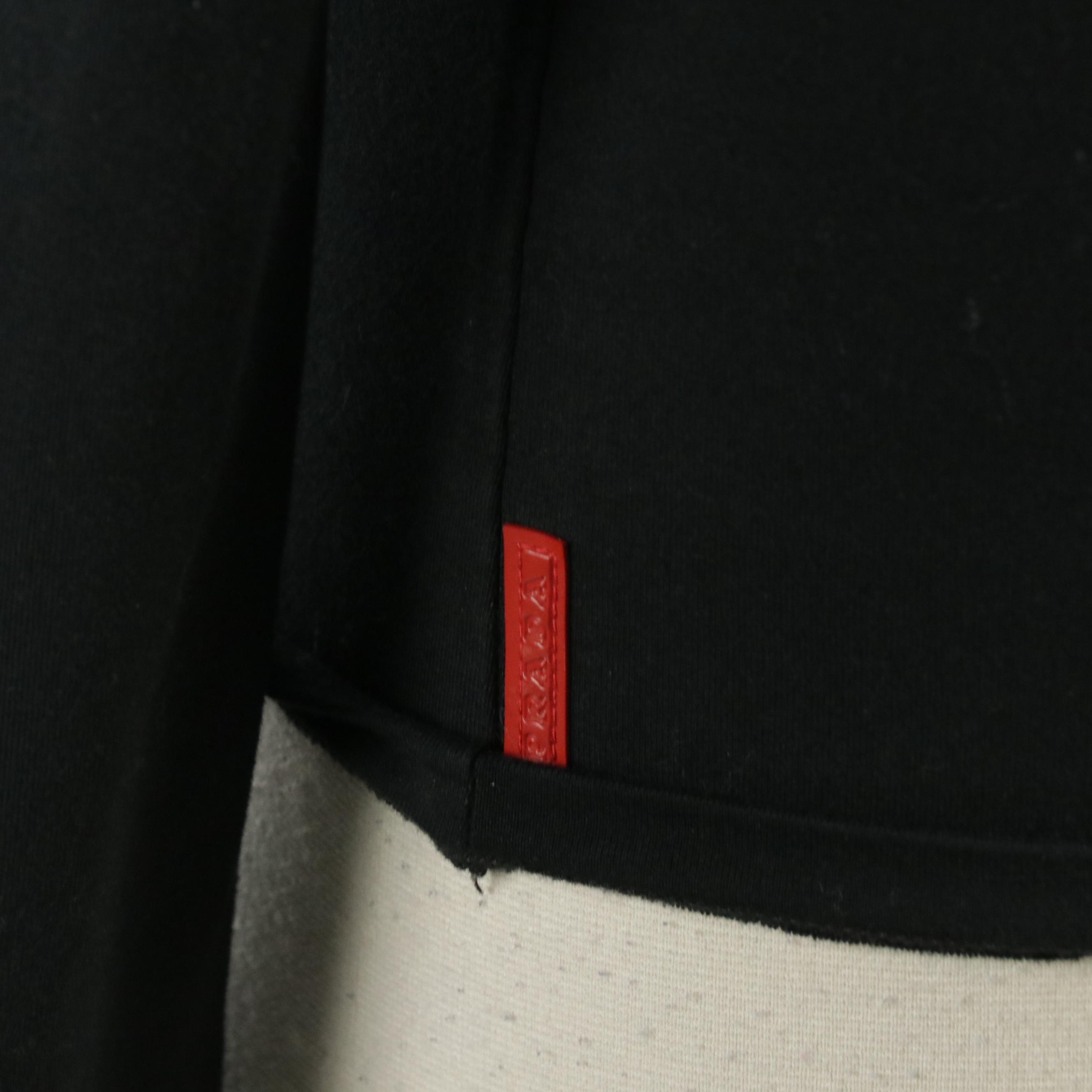 Prada Sport Cotton Blend Long Sleeve Tops with Zip Pocket Details