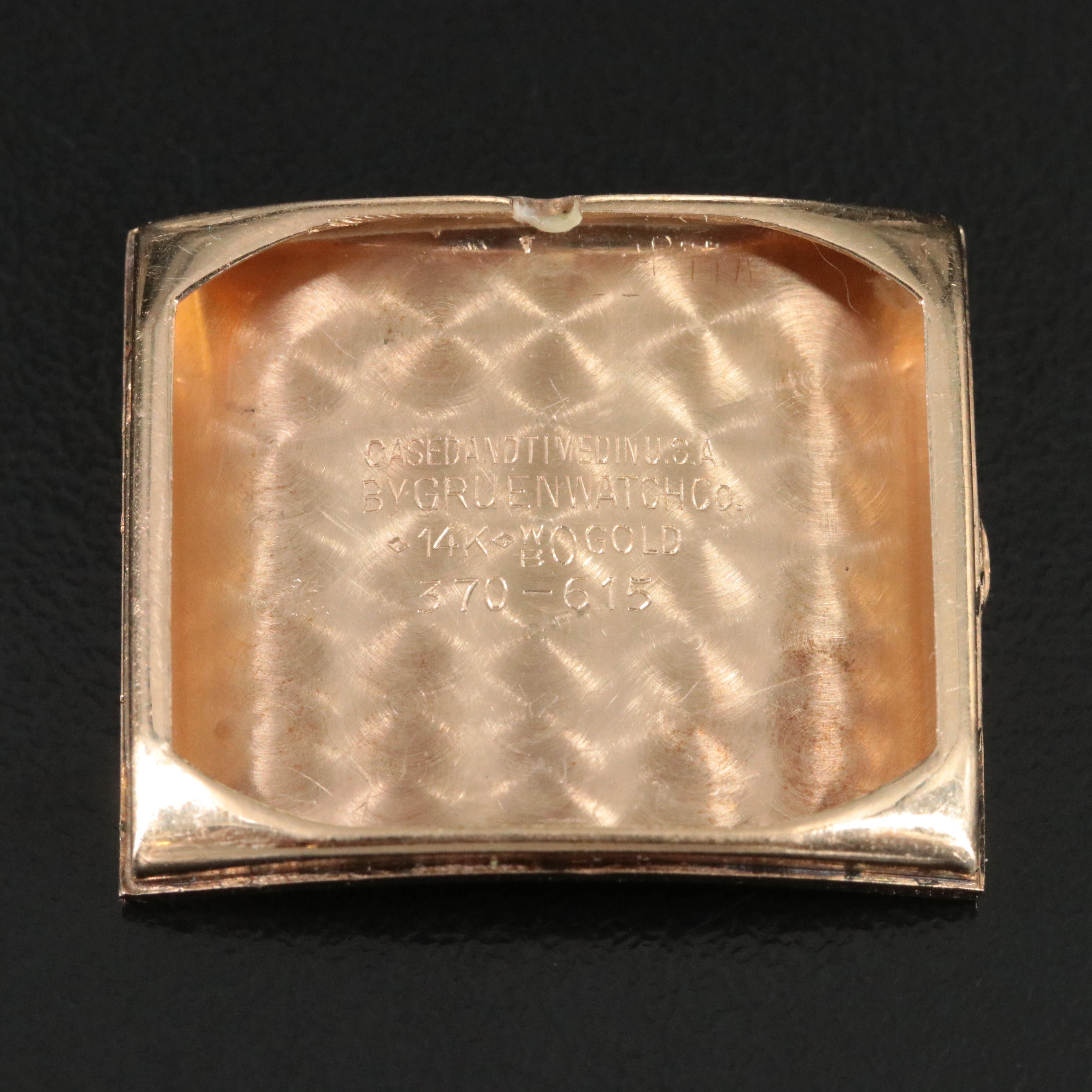 Vintage 14K Gruen Curvex Diamond Watch