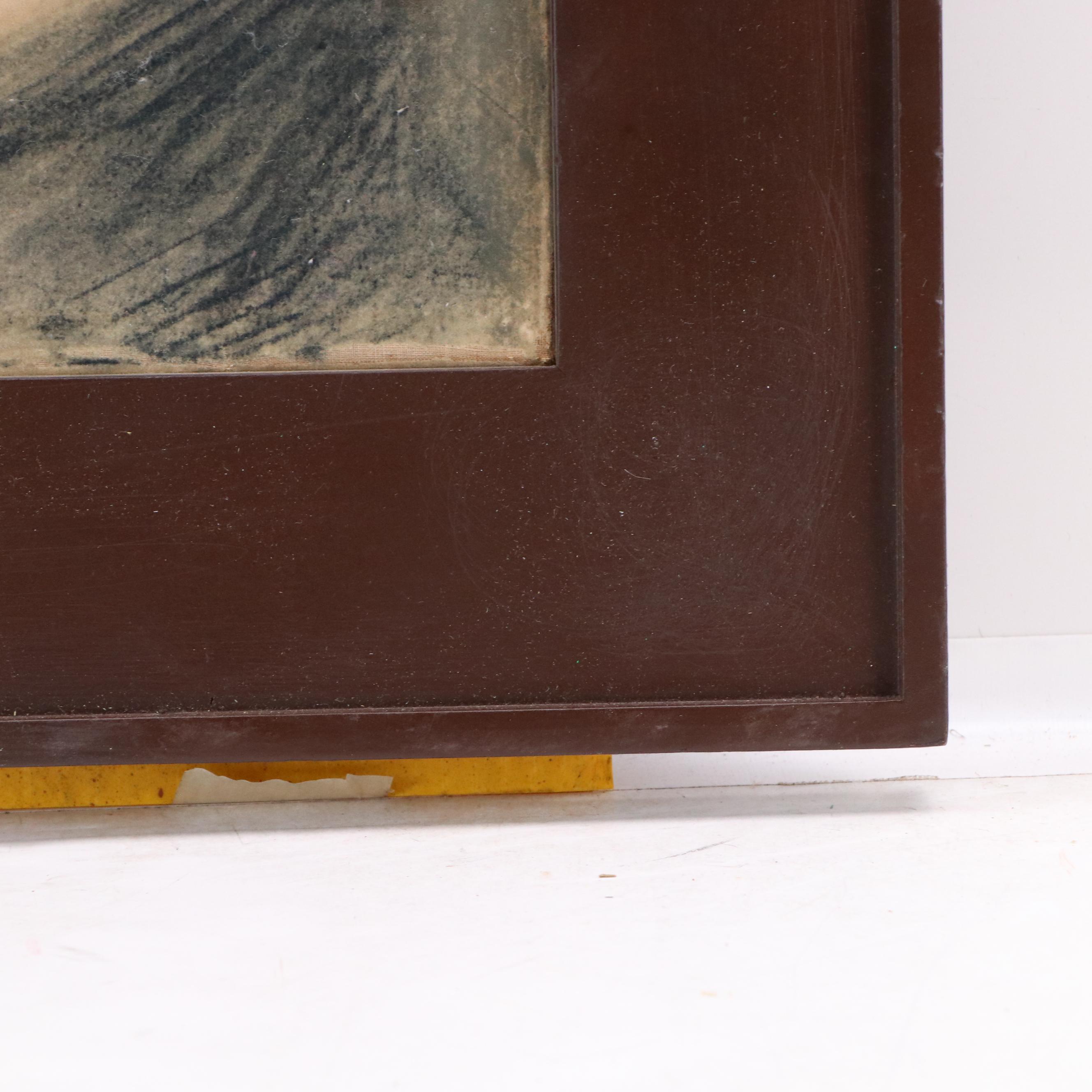 Portrait Chalk Pastel Drawing, Late 20th Century