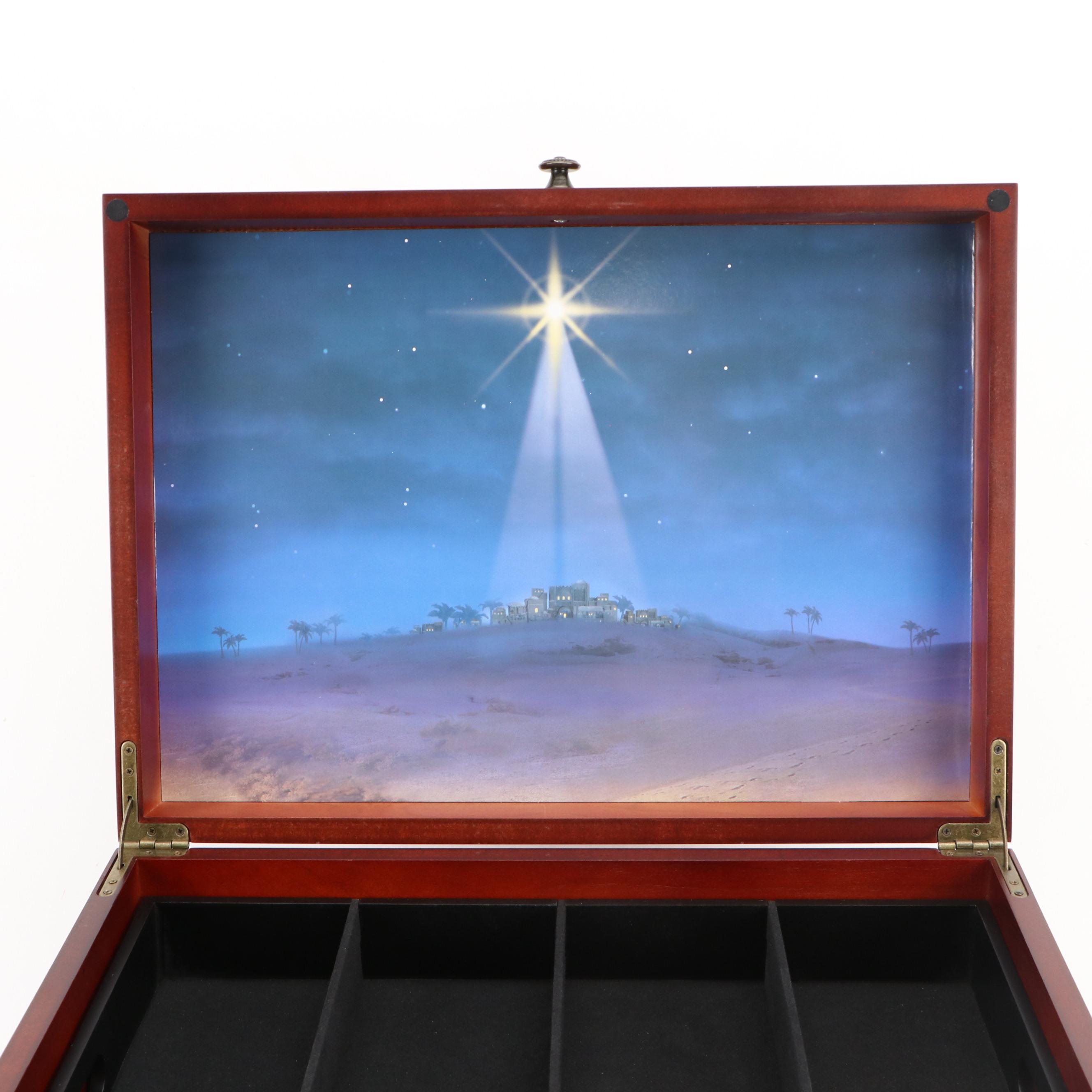 Thomas Kinkade Nativity Garland Collection Figurines and Collector Box