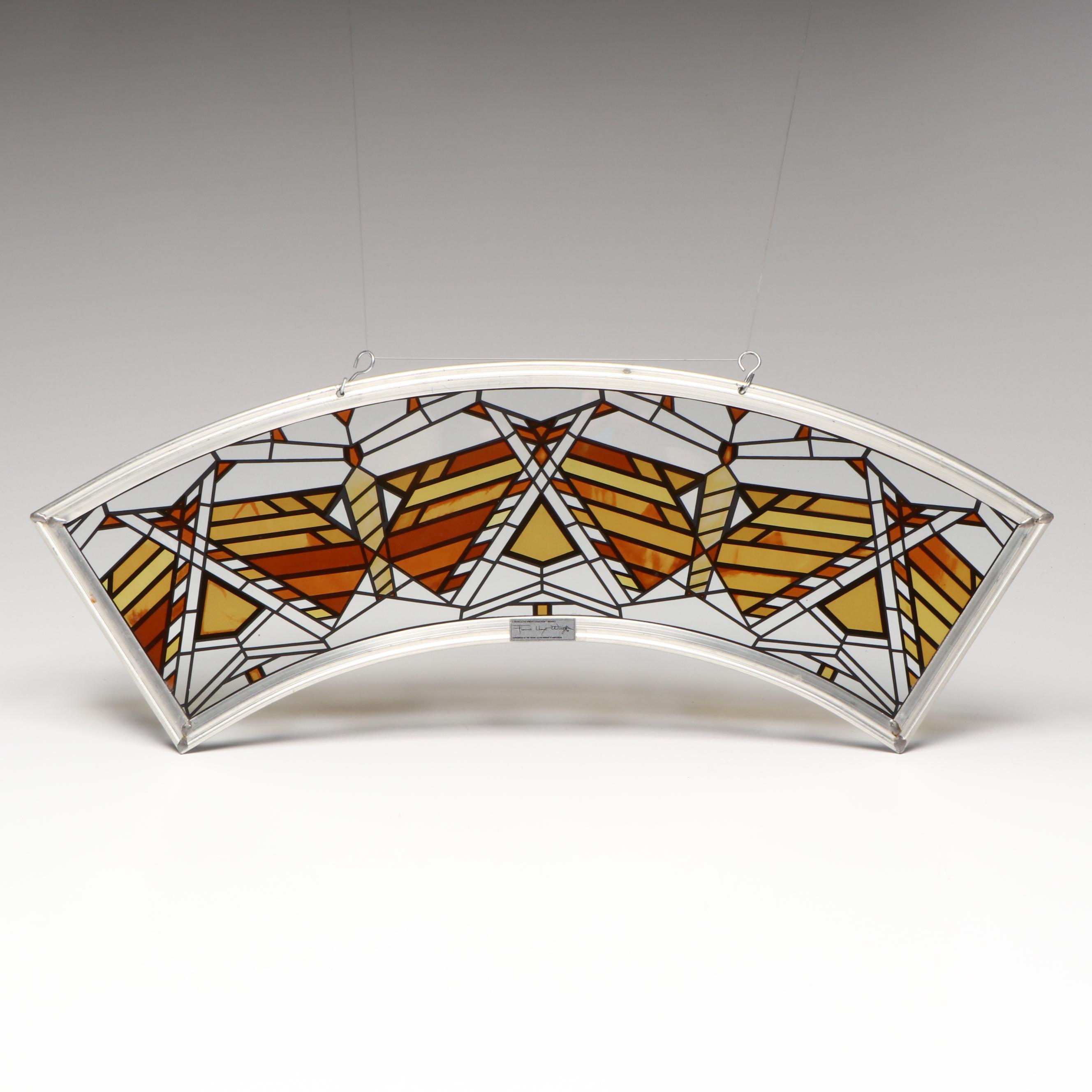 Frank Lloyd Wright Collection Printed Glass Arched Window Panel