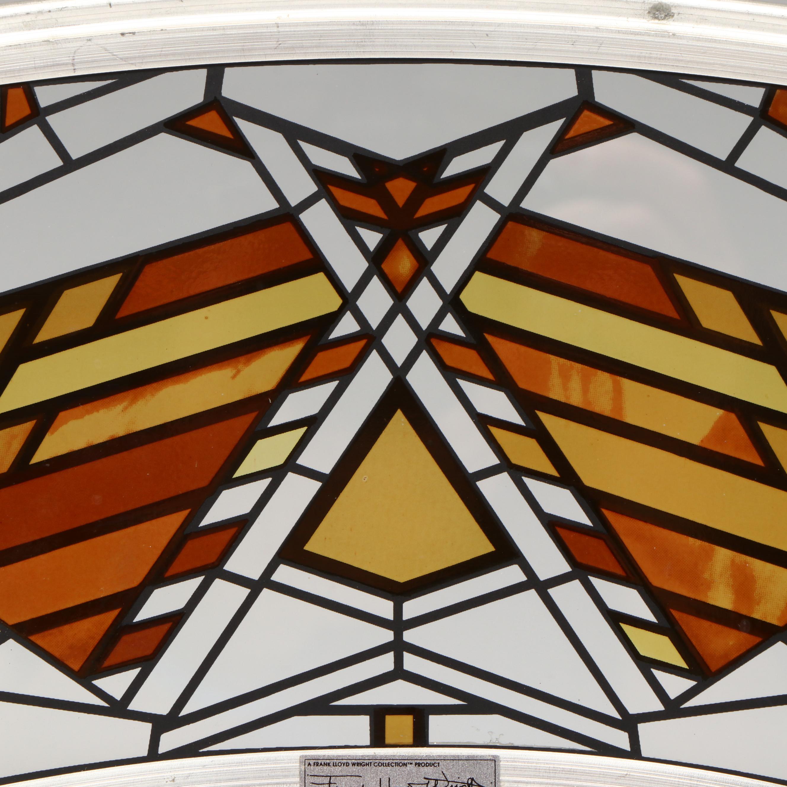 Frank Lloyd Wright Collection Printed Glass Arched Window Panel