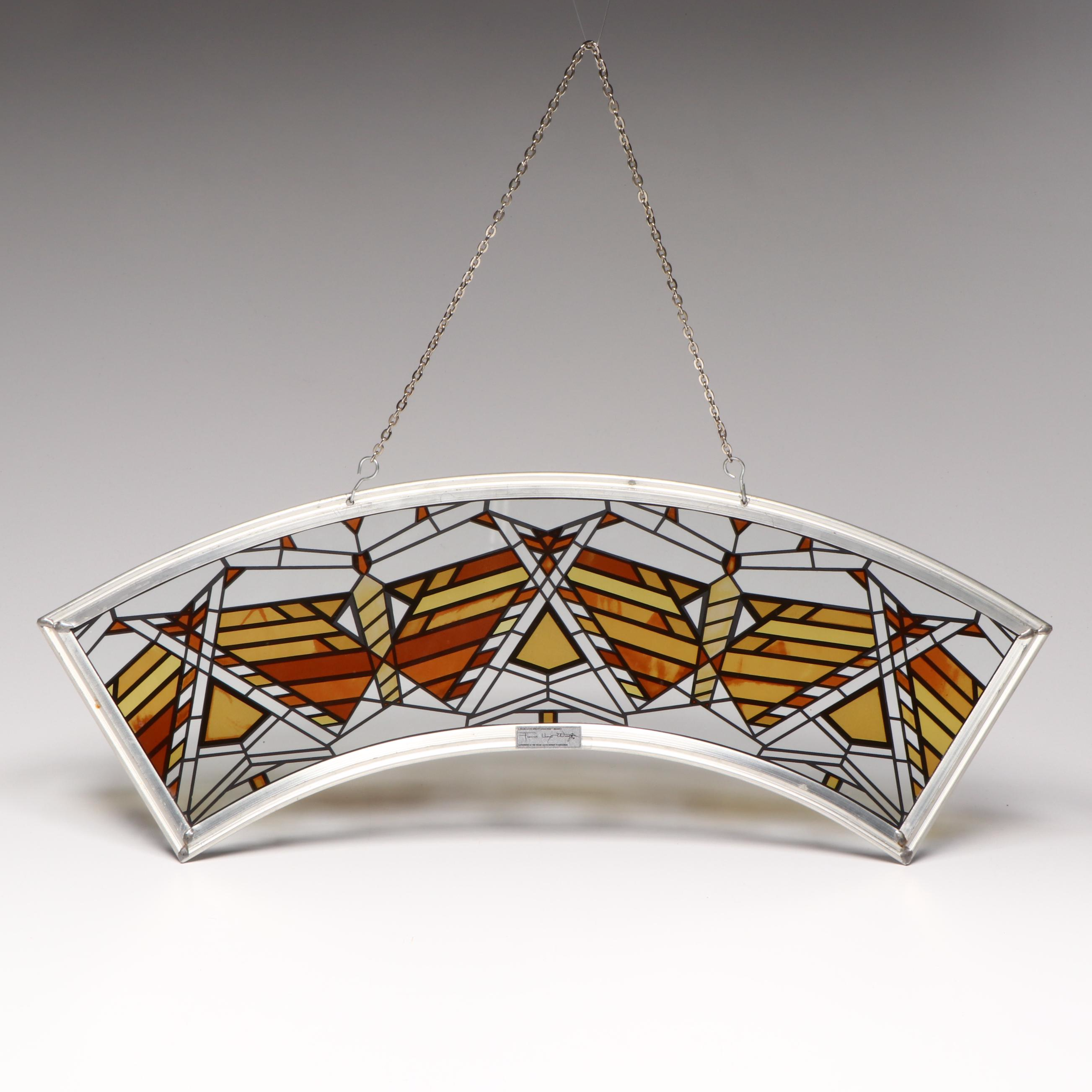 Frank Lloyd Wright Collection Printed Glass Arched Window Panel