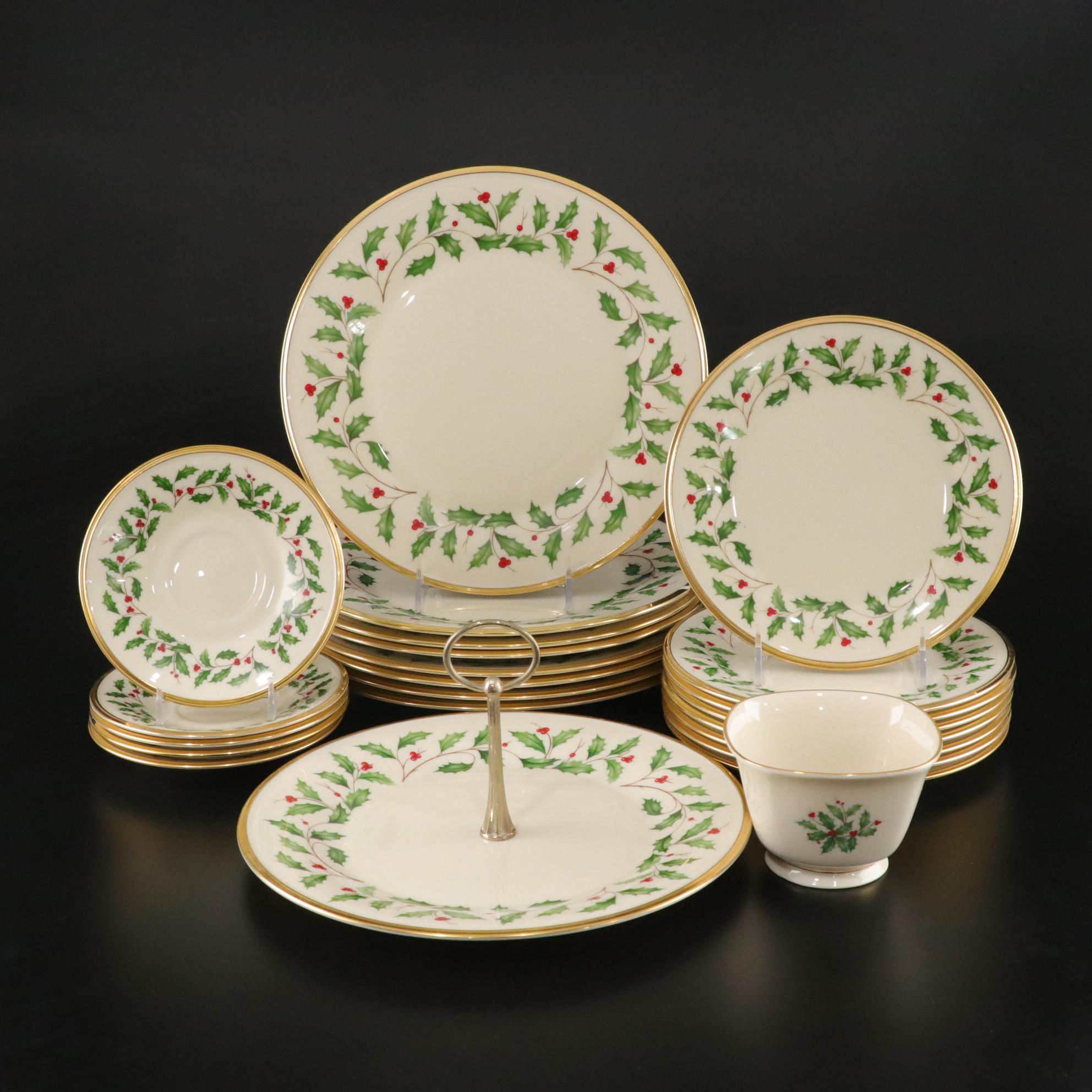 Lenox "Holiday" Tidbit Tray and Dinnerware Including "Dimension Collection"