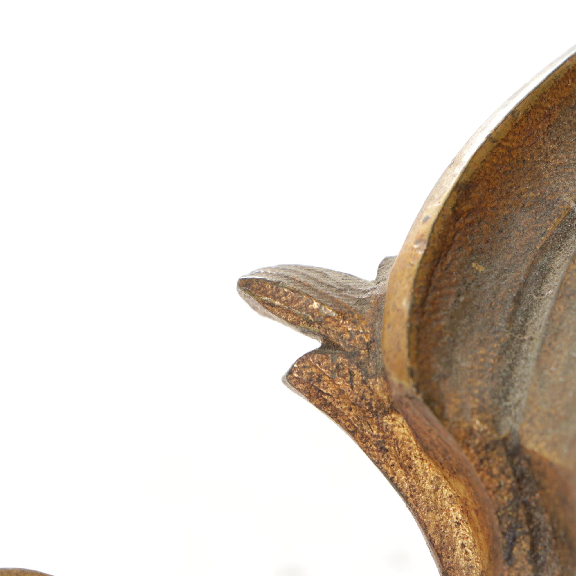 Brass Cherub Motif Andirons