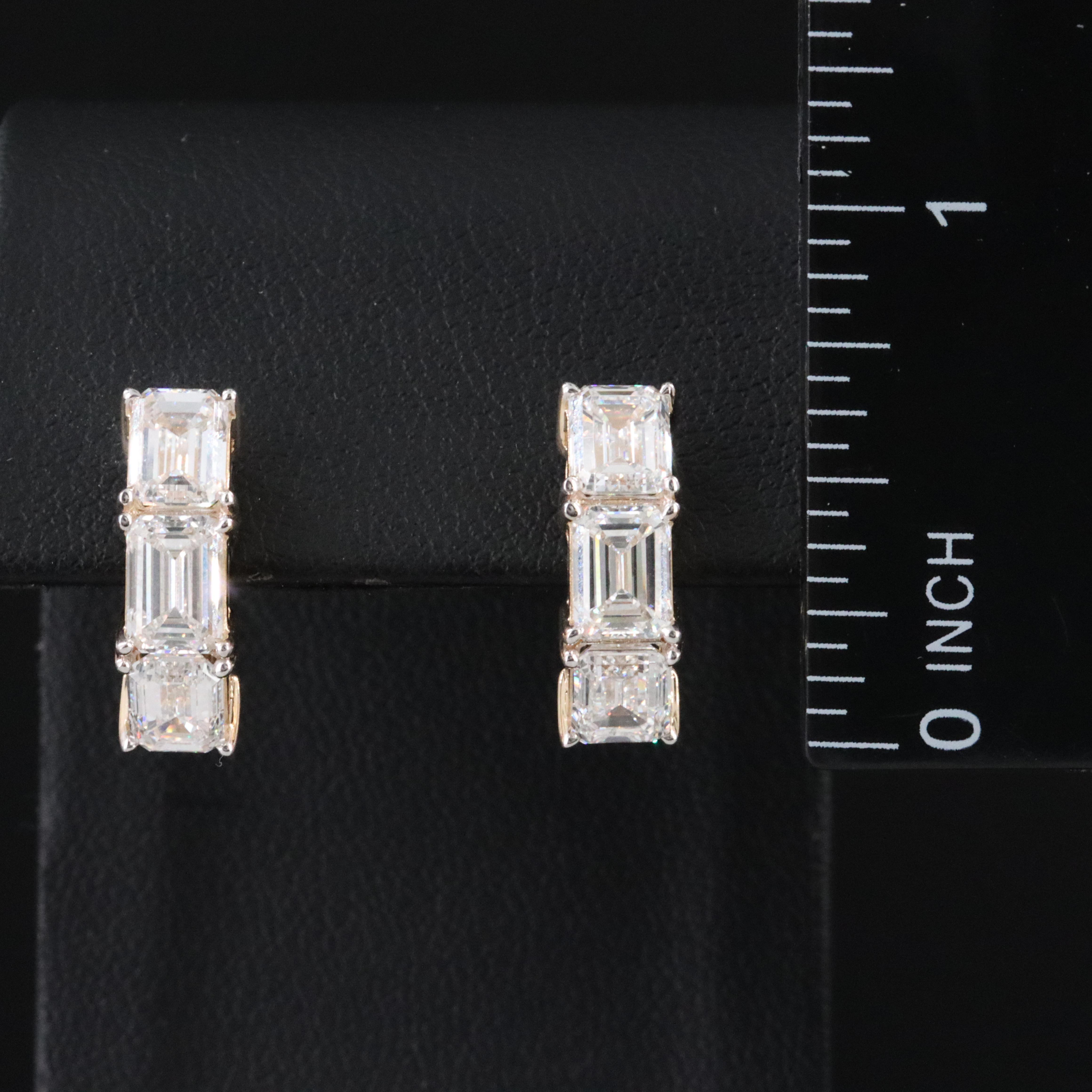 14K 4.75 CTW Lab Grown Diamond Hoop Earrings