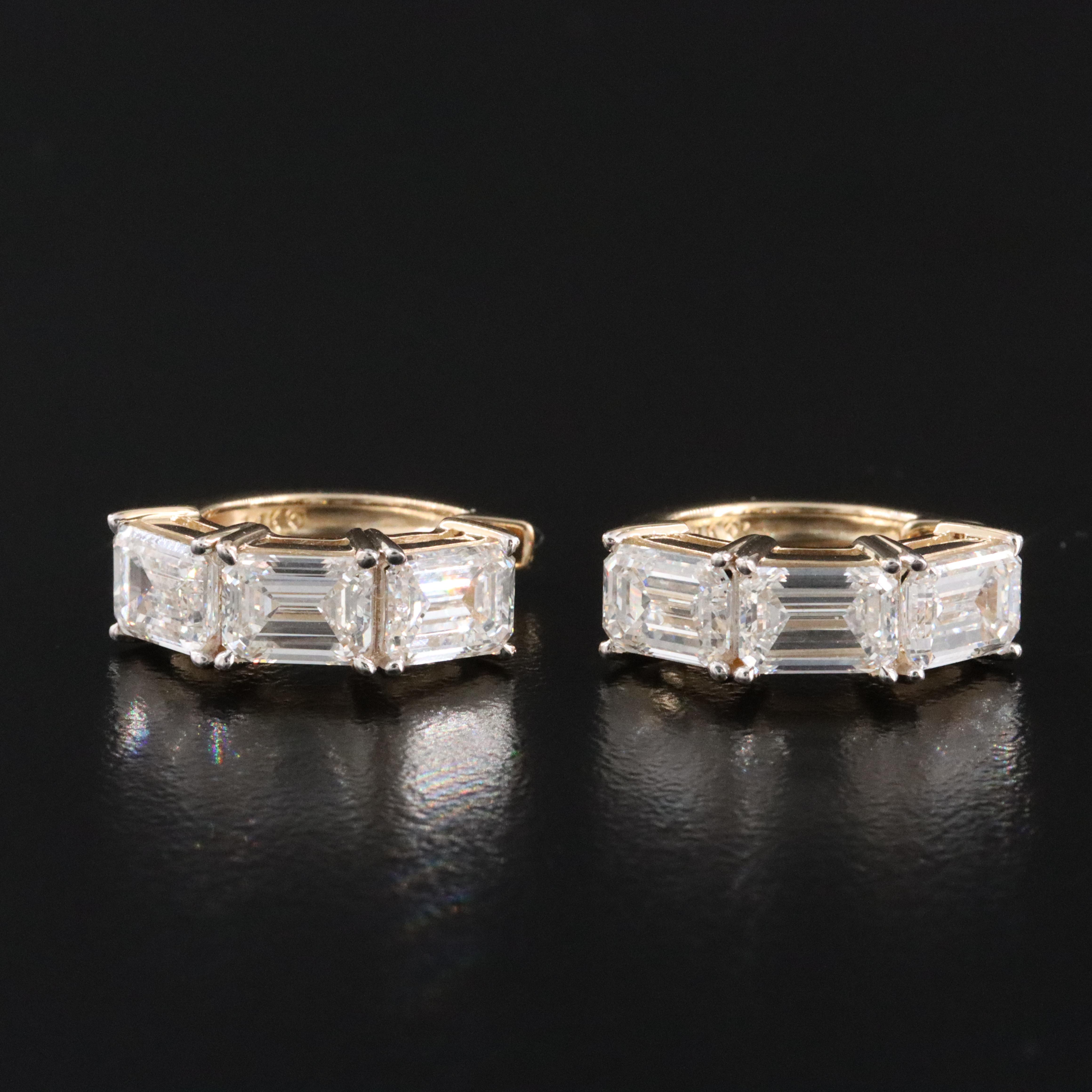 14K 4.75 CTW Lab Grown Diamond Hoop Earrings