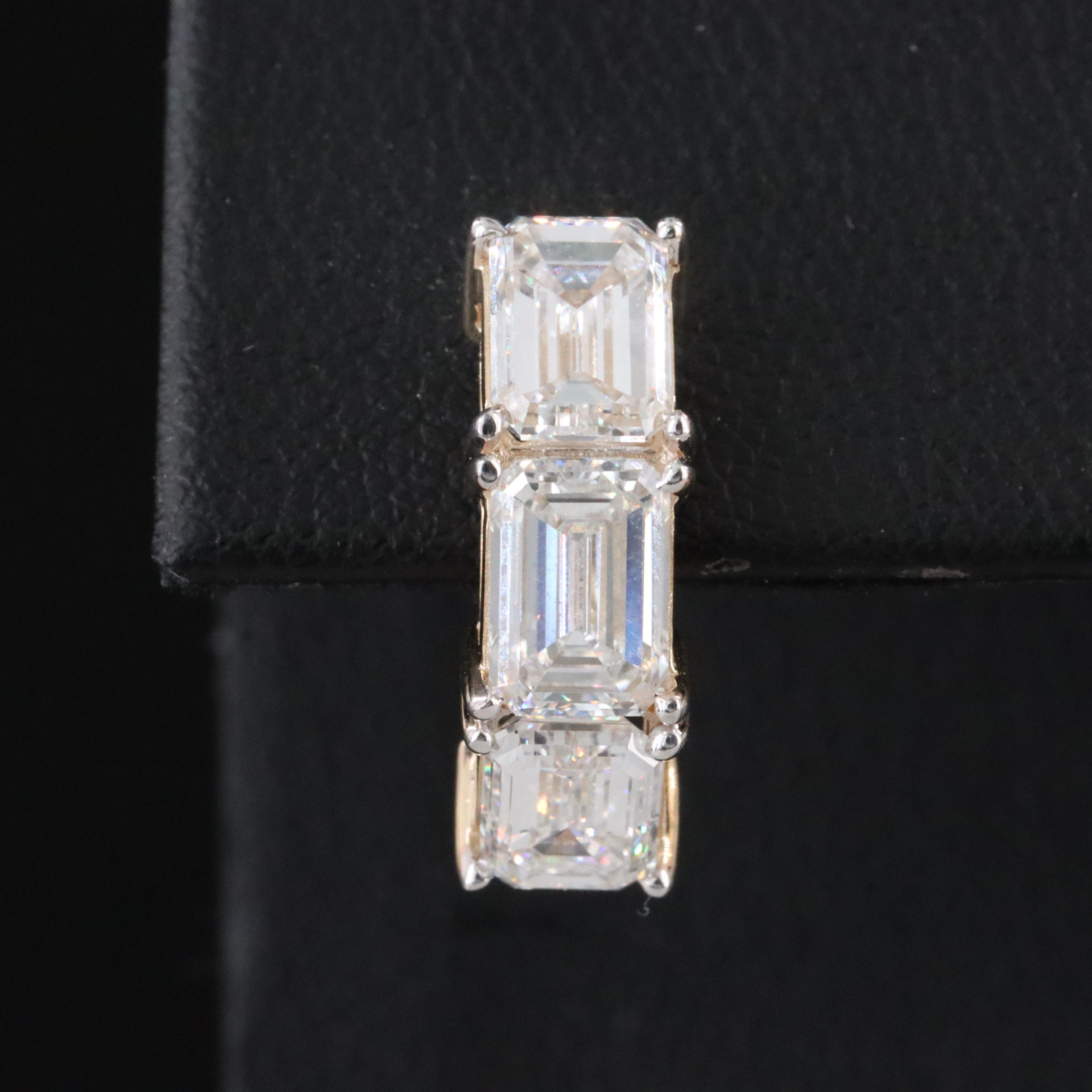 14K 4.75 CTW Lab Grown Diamond Hoop Earrings