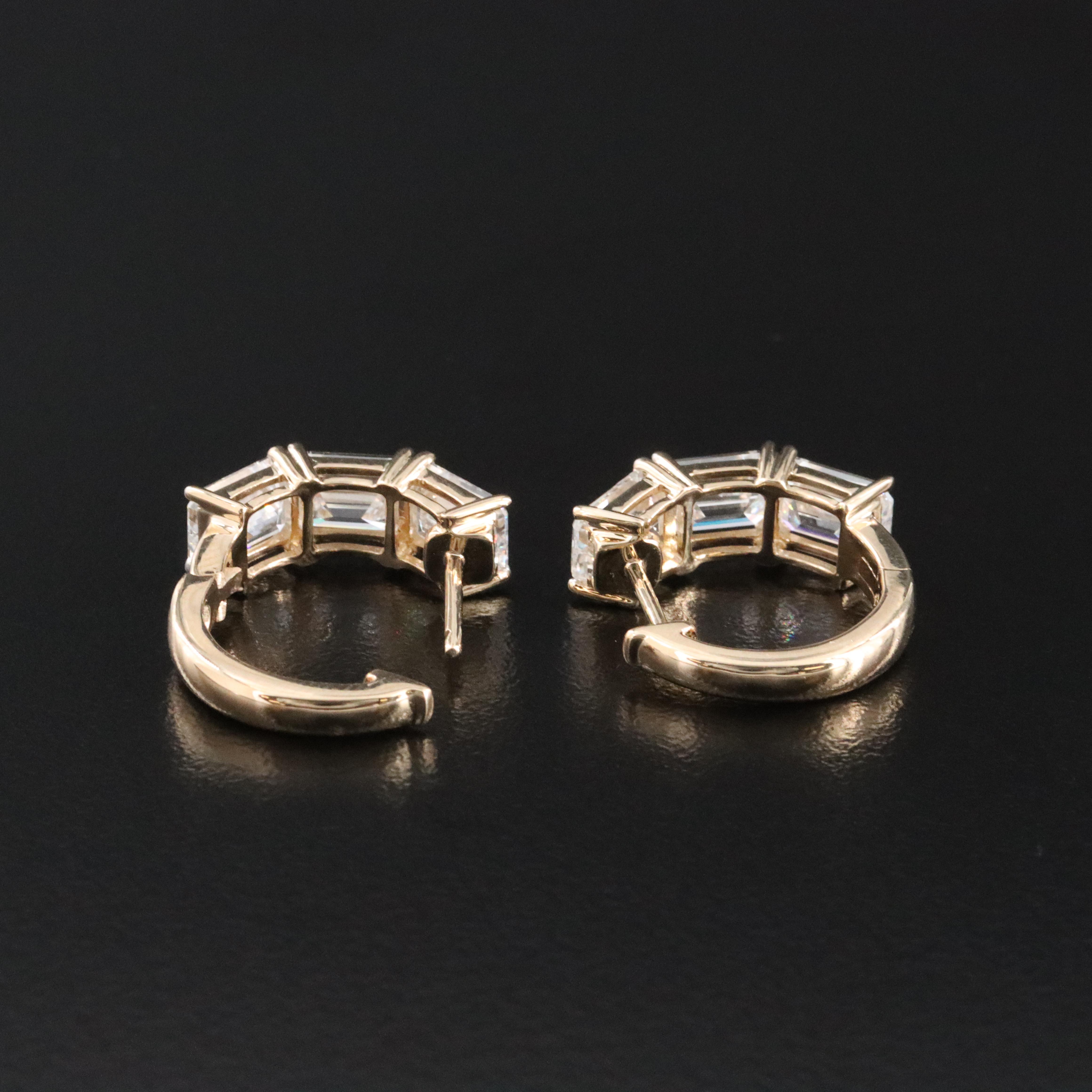 14K 4.75 CTW Lab Grown Diamond Hoop Earrings