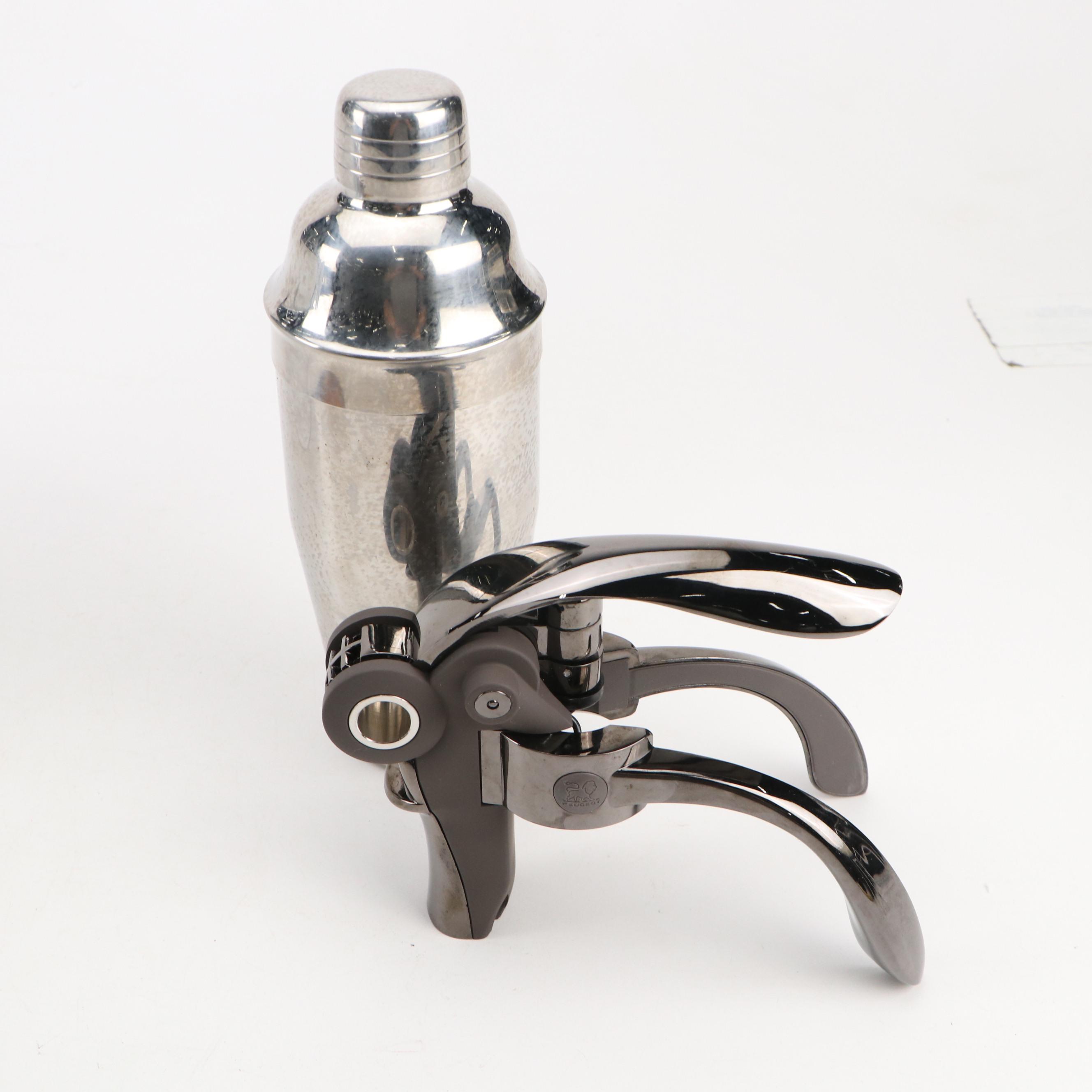 Peugeot Wine Bottle Opener with Other Bar Tools and Accessories