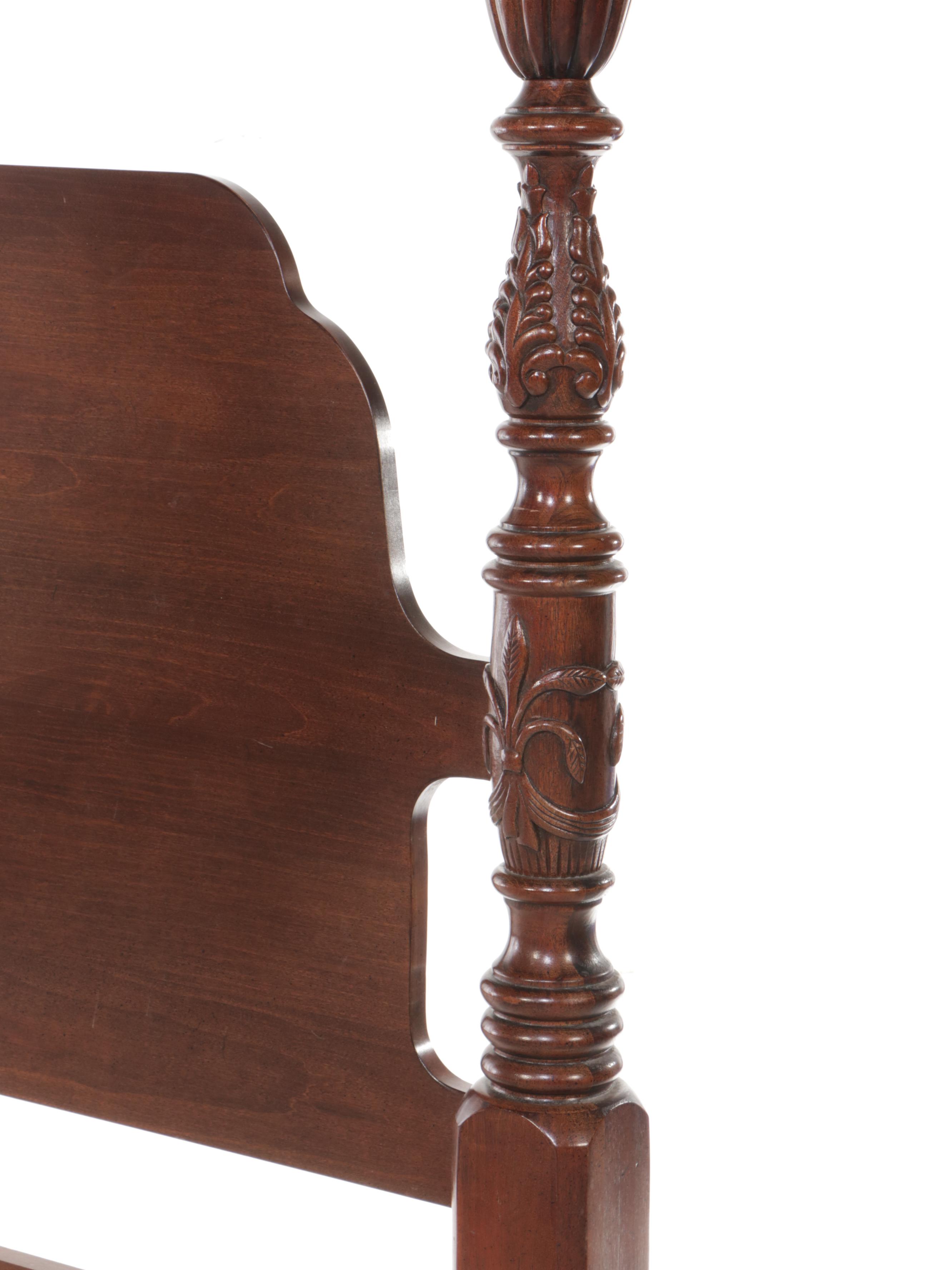 Kincaid Federal Style Mahogany King Size Four-Poster Bed Frame